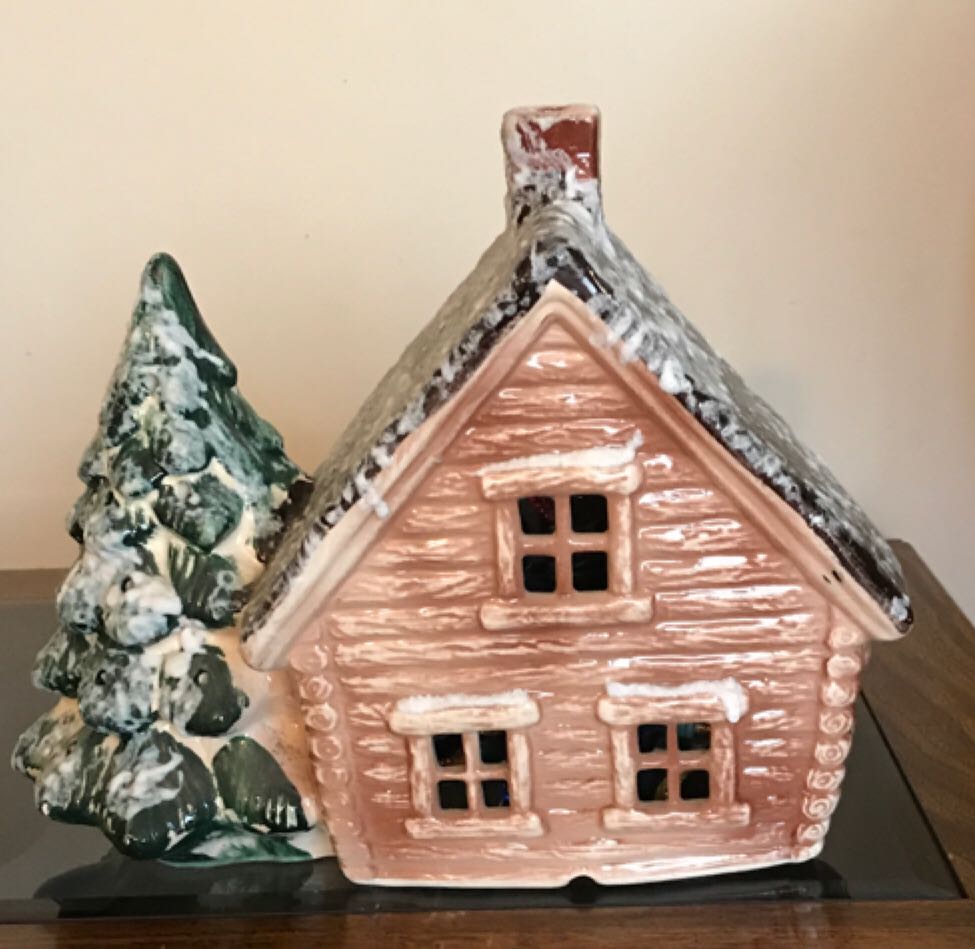 Porcelain Log Cabin - Christmas Village (Christmas Decor) ornament collectible - Main Image 2