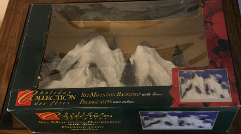 1 Ski Mountain backdrop - Christmas Village (Christmas Decor) ornament collectible [Barcode 728162910219] - Main Image 2