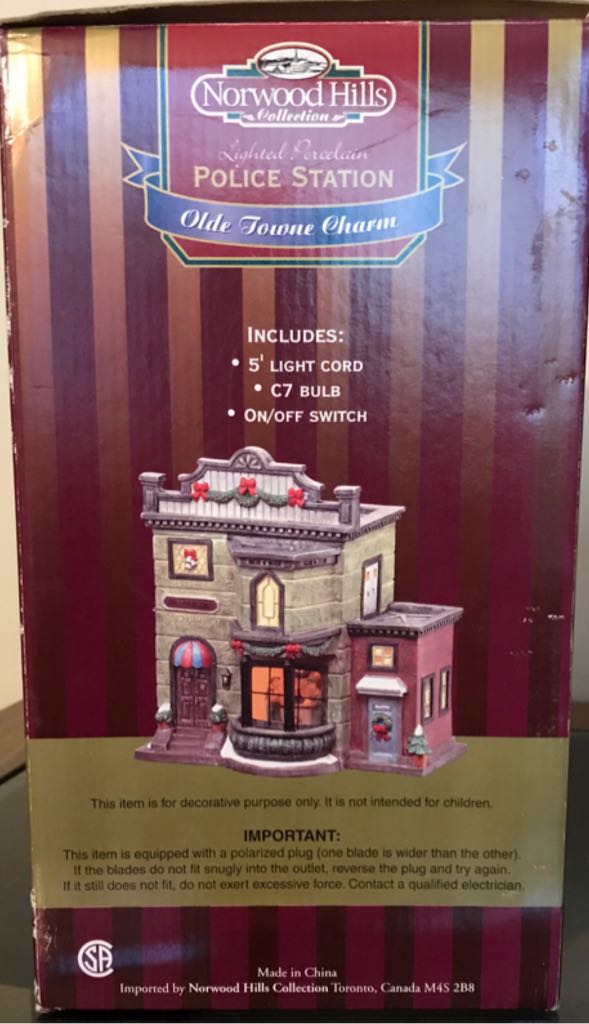 Lighted Police Station - Christmas Village (Christmas Decor) ornament collectible [Barcode 079919002979] - Main Image 2