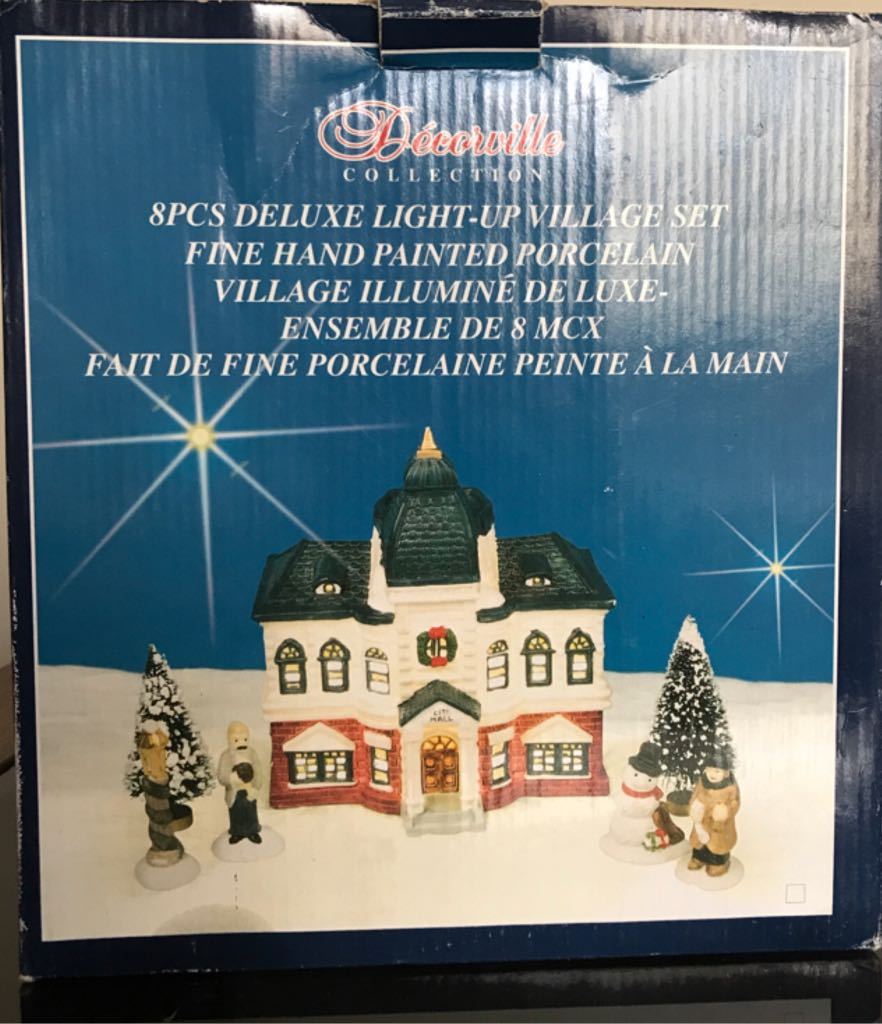 8 Pcs Village Set - Christmas Village (Christmas Decor) ornament collectible [Barcode 062615048358] - Main Image 2