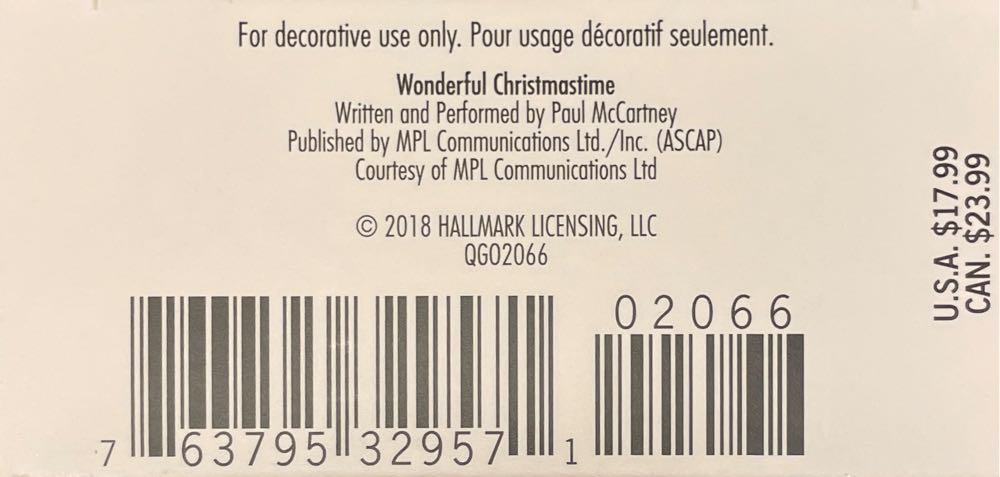 Wonderful Christmastime - Nostalgia (Iconic Songs) ornament collectible [Barcode 763795329571] - Main Image 4