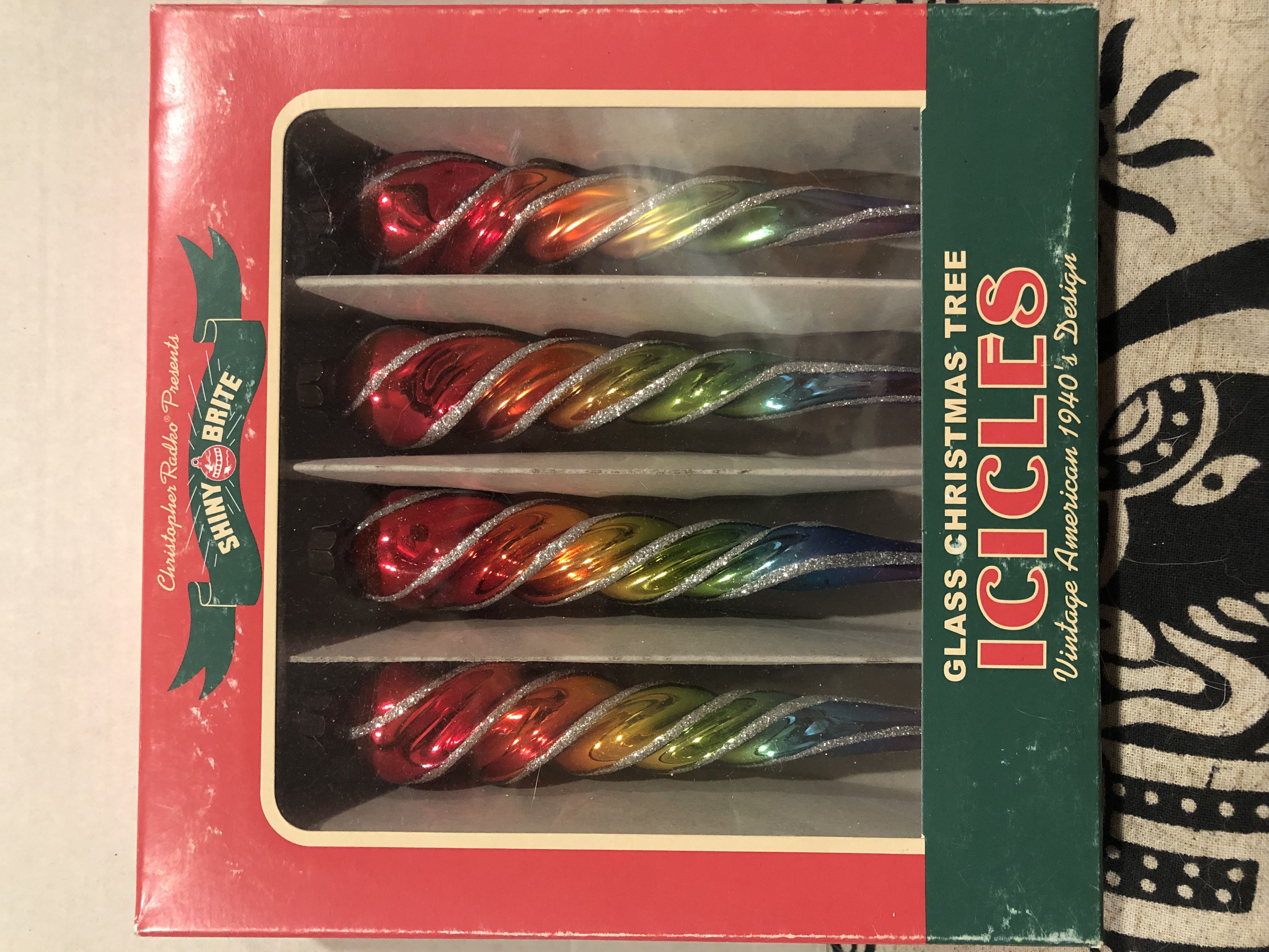 Rainbow 4ct Icicles  ornament collectible - Main Image 1