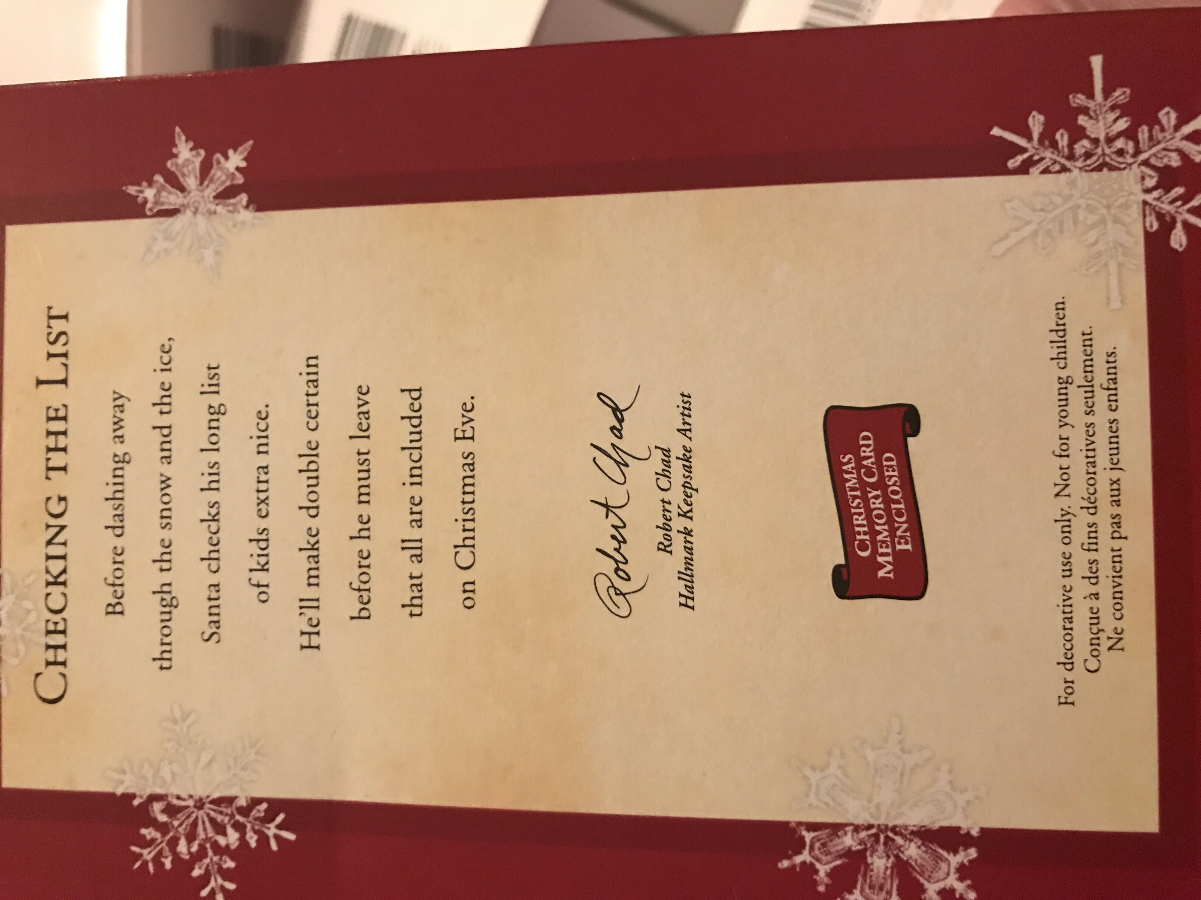 Checking the List - Santa (Checking The List) ornament collectible [Barcode 015012644494] - Main Image 2