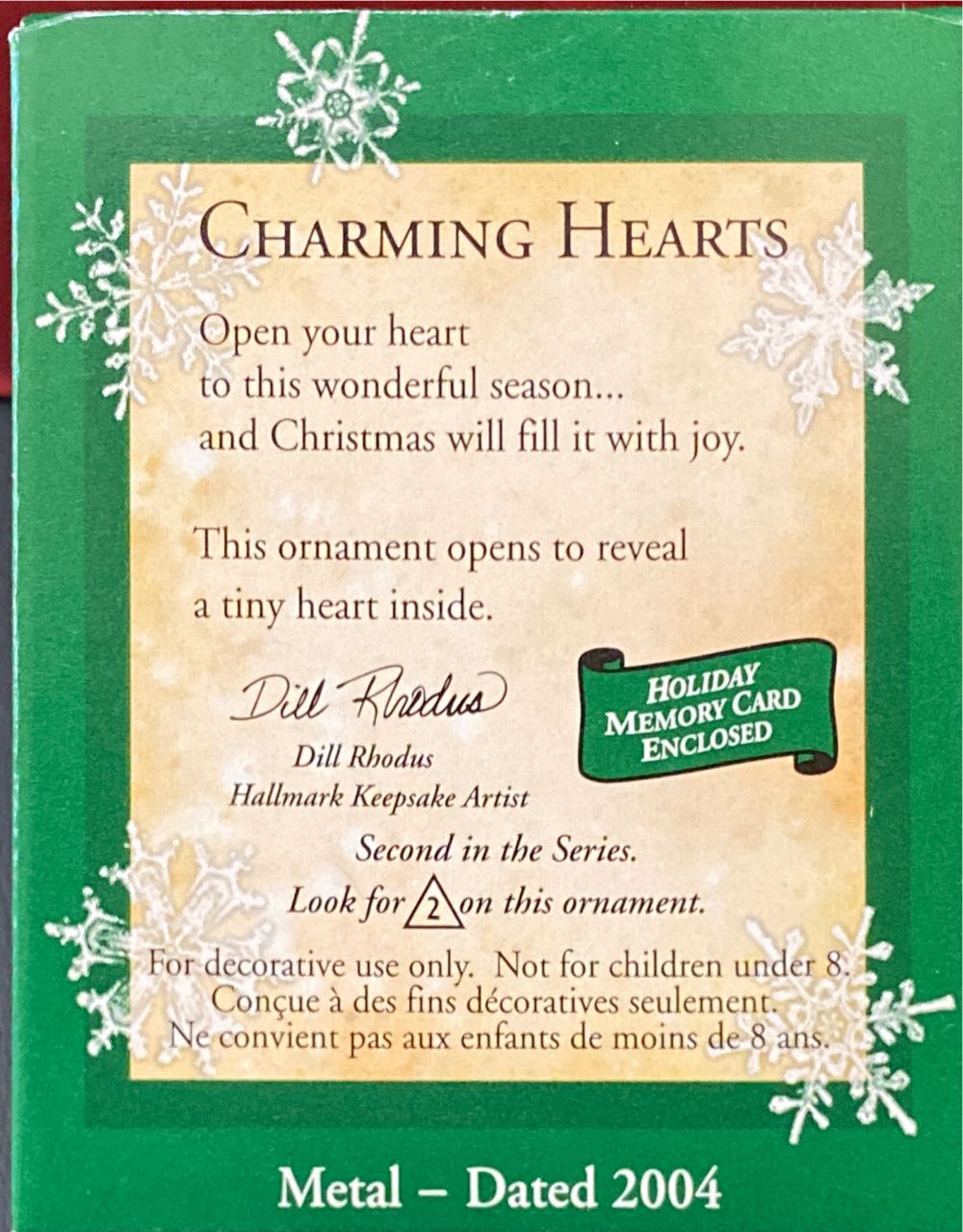 Charming Hearts - Miniature Collector’s Series (Hearts, Lock, Key) ornament collectible [Barcode 015012783711] - Main Image 2