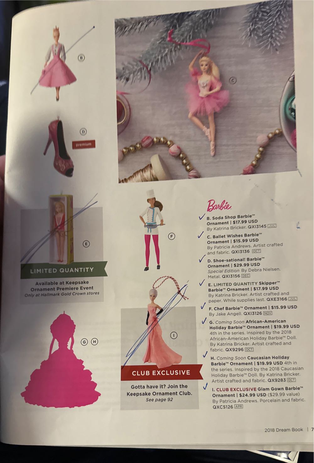 Caucasian Holiday Barbie - Holiday Barbie Series ornament collectible [Barcode 763795437016] - Main Image 1