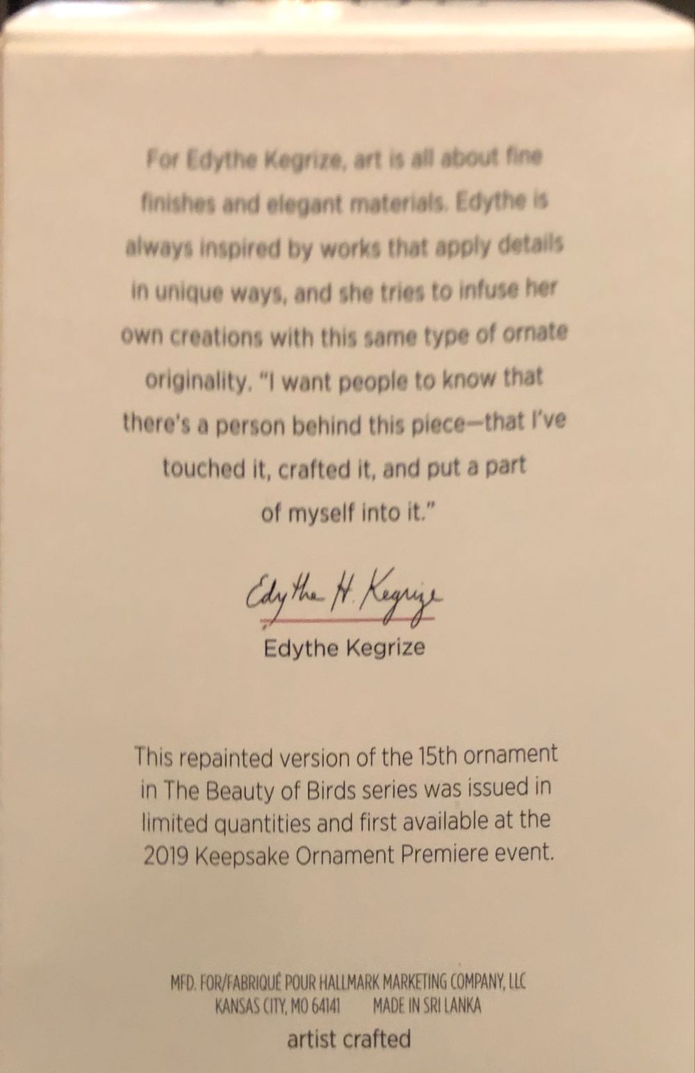 Beauty of Birds Lady Summer Tanager - Limited Edition - The Beauty Of Birds (Birds) ornament collectible [Barcode 763795417933] - Main Image 2