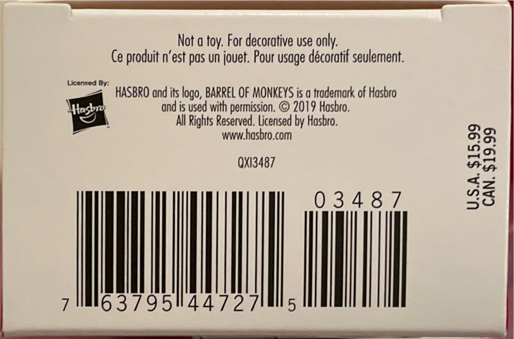 Barrel Of Monkeys 2019 - Hasbro Games (Hasbro Games) ornament collectible [Barcode 763795447275] - Main Image 3