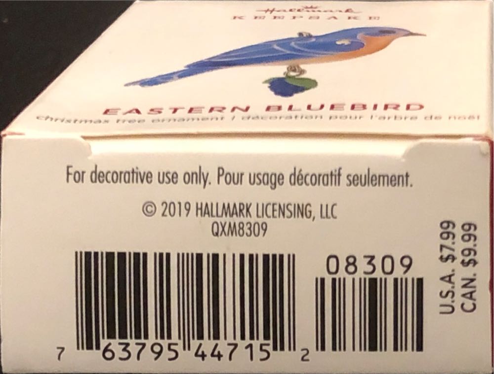 Eastern Bluebird 2019 - Beauty Of Birds Miniature (Birds) ornament collectible [Barcode 763795447152] - Main Image 3