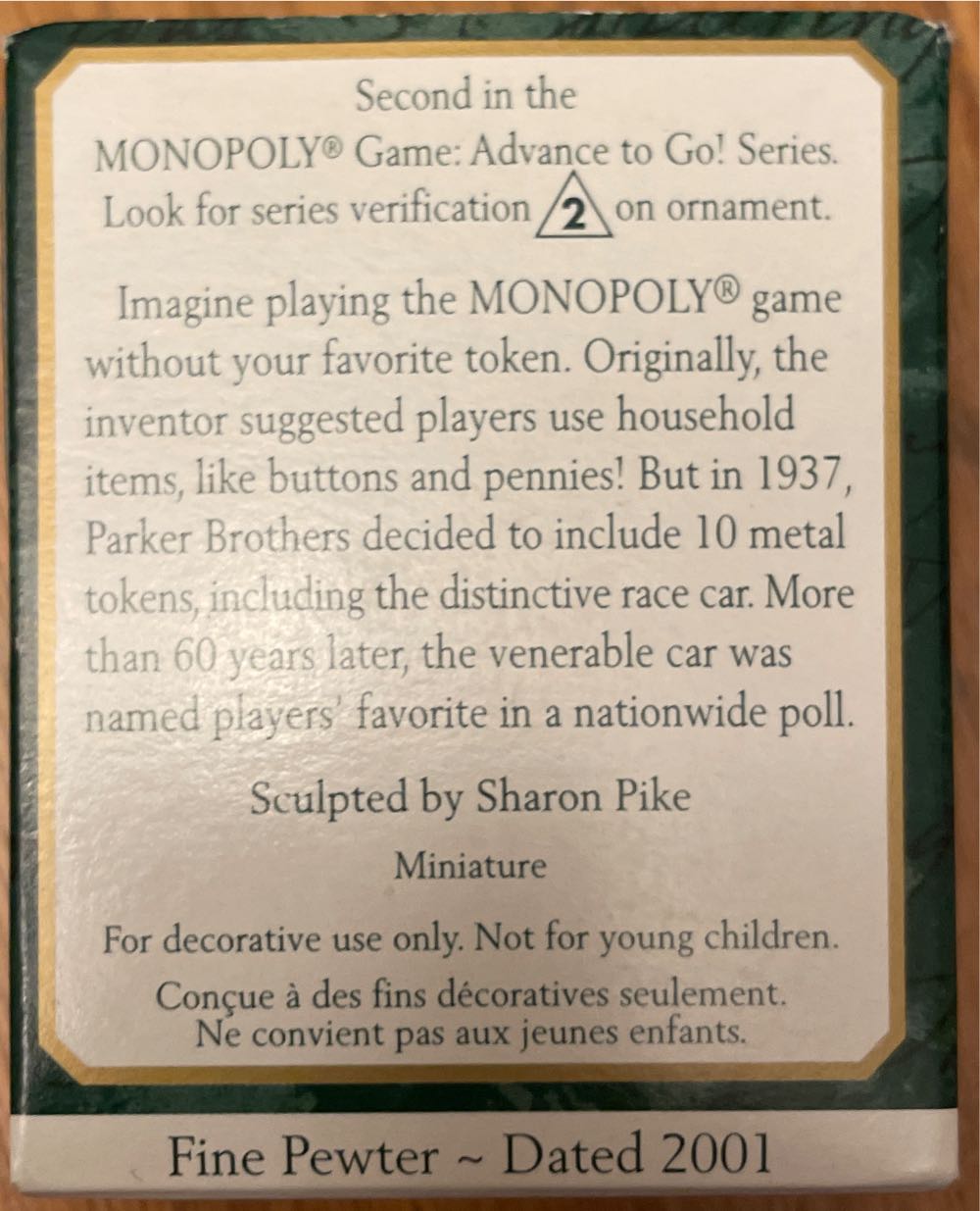 Monopoly #2: Game Advance To Go! Race Car - Monopoly (Monopoly) ornament collectible [Barcode 015012588781] - Main Image 2