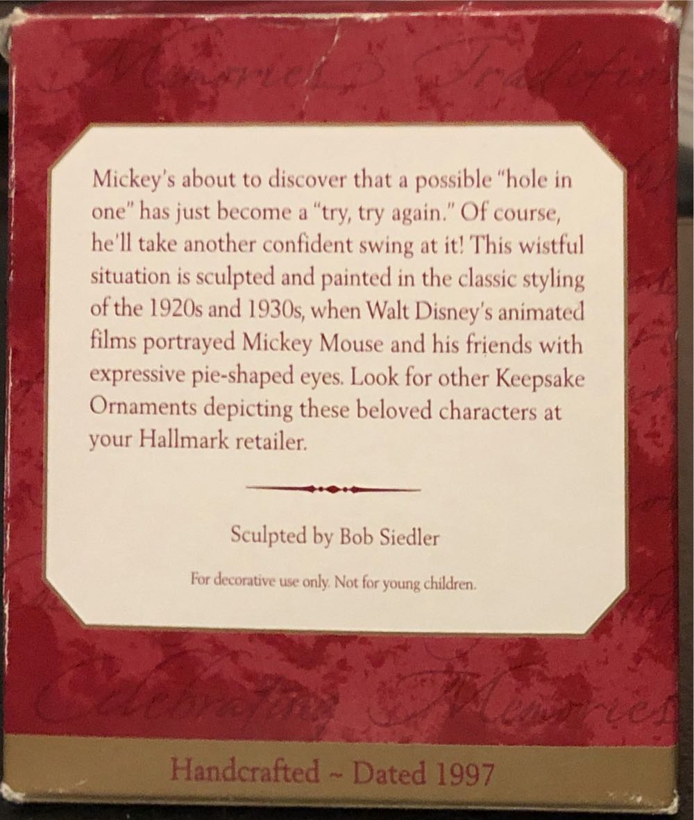 Disney Mickey’s Long Shot - Hallmark Keepsake (Mickey Mouse) ornament collectible [Barcode 015012375367] - Main Image 2