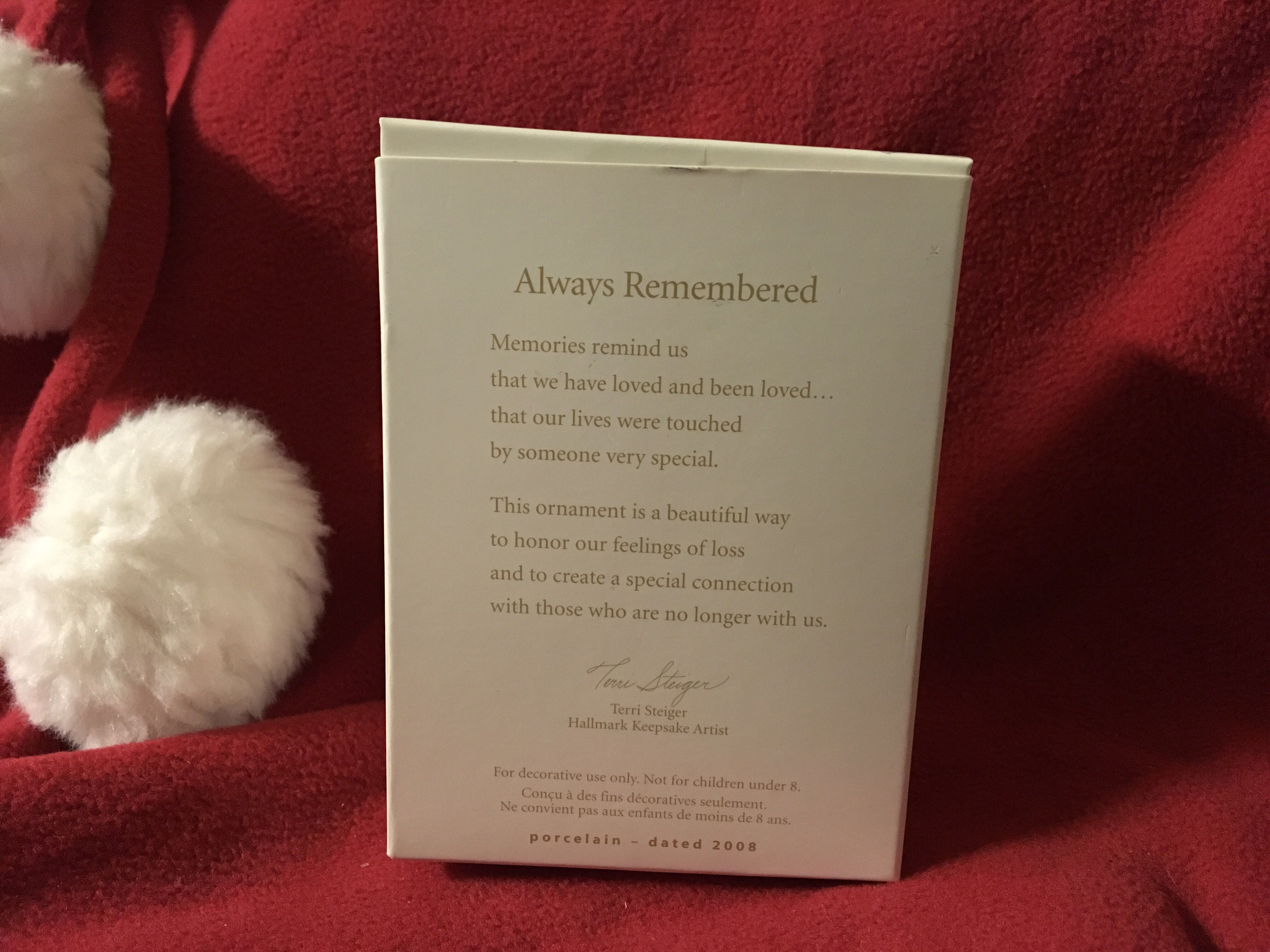 Always Remembered  (Remembrance) ornament collectible [Barcode 795902018931] - Main Image 2