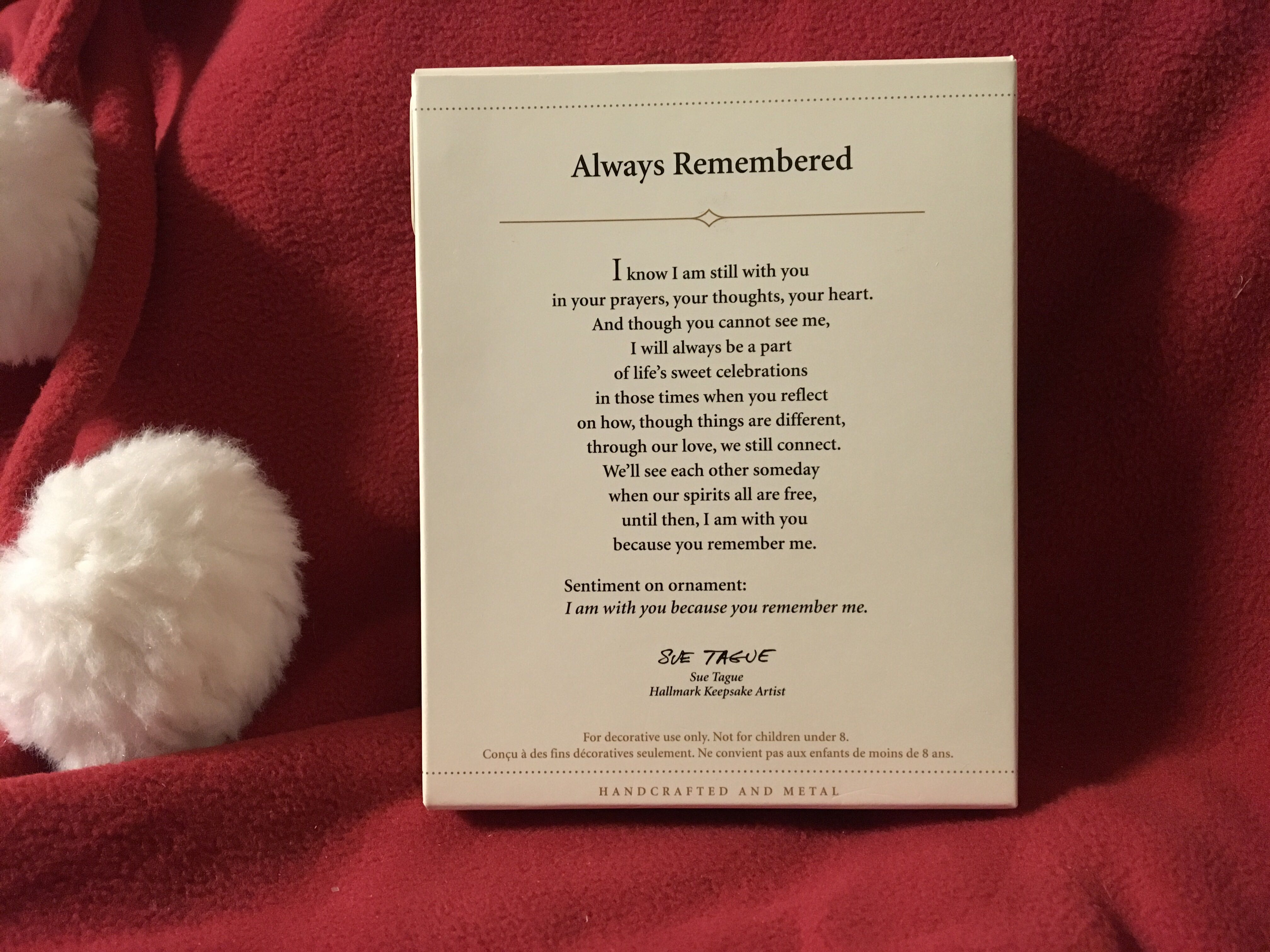 Always Remembered - Keepsake (Memorial / Remembrance / Sympathy (Christmas)) ornament collectible [Barcode 015012944440] - Main Image 2