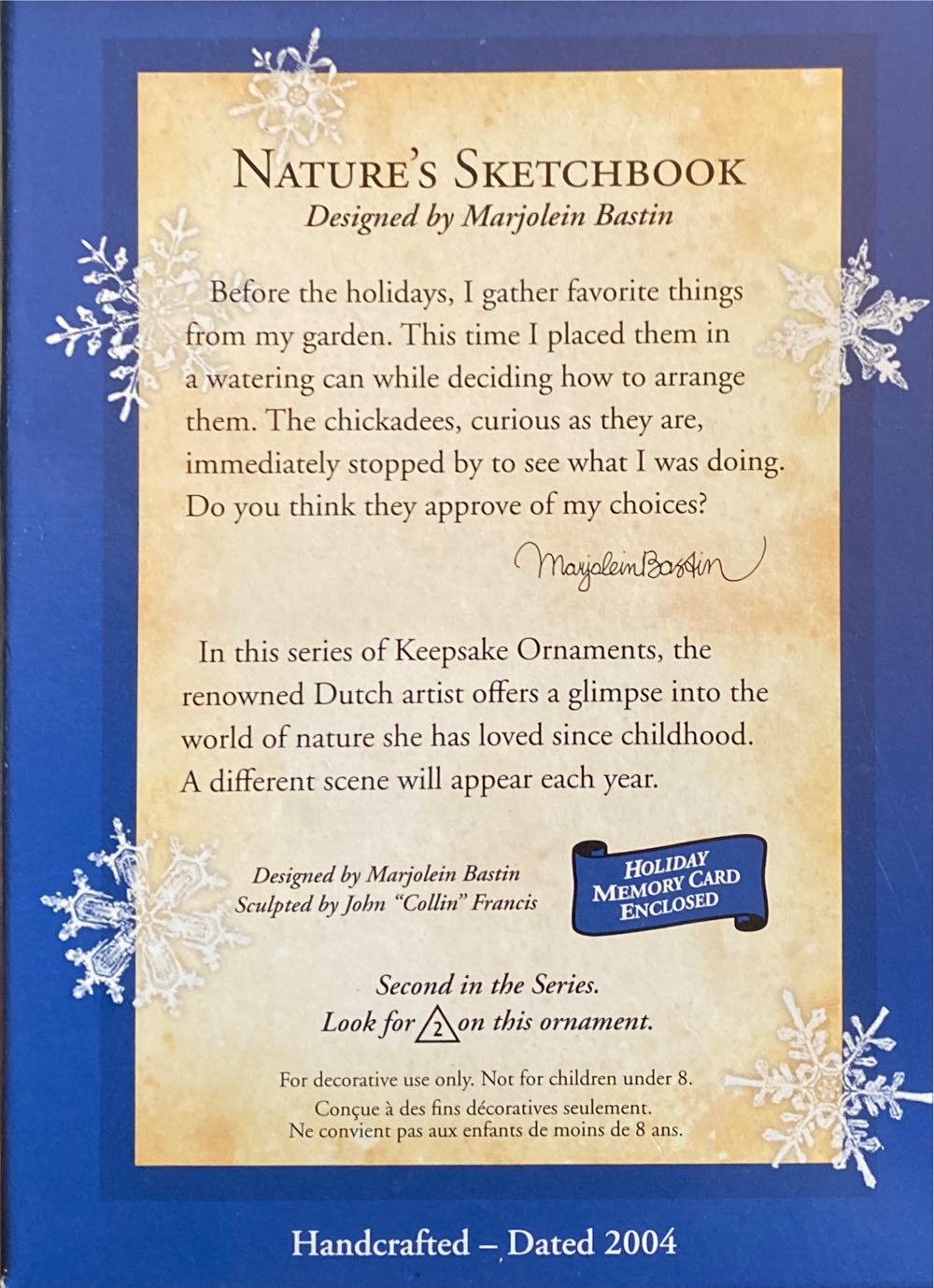 Nature’s Sketchbook - Nature’s Sketchbook (Marjolein Bastin) ornament collectible [Barcode 015012822175] - Main Image 2