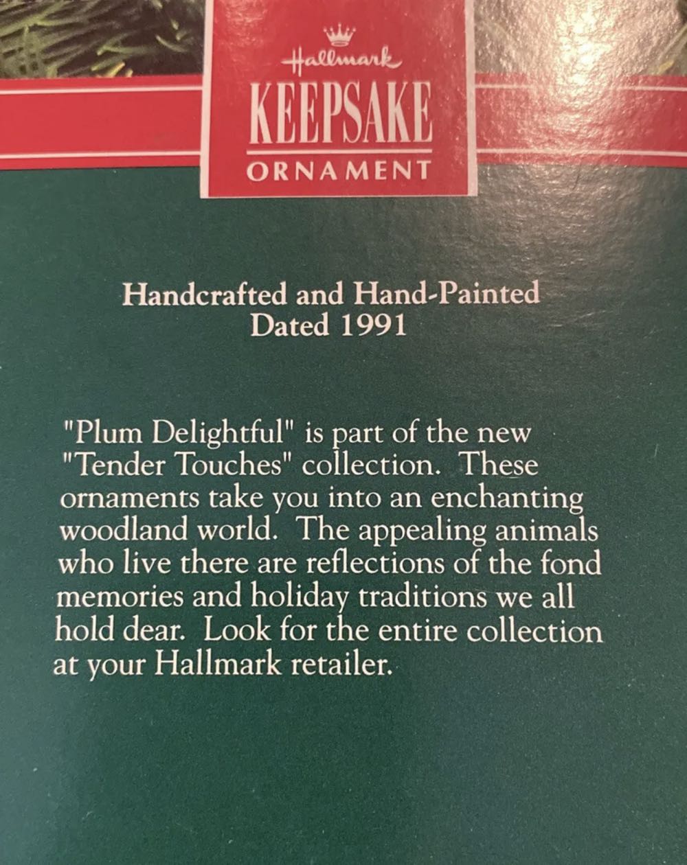 Tender Touches- Plum Delightful  ornament collectible [Barcode 070000027444] - Main Image 3