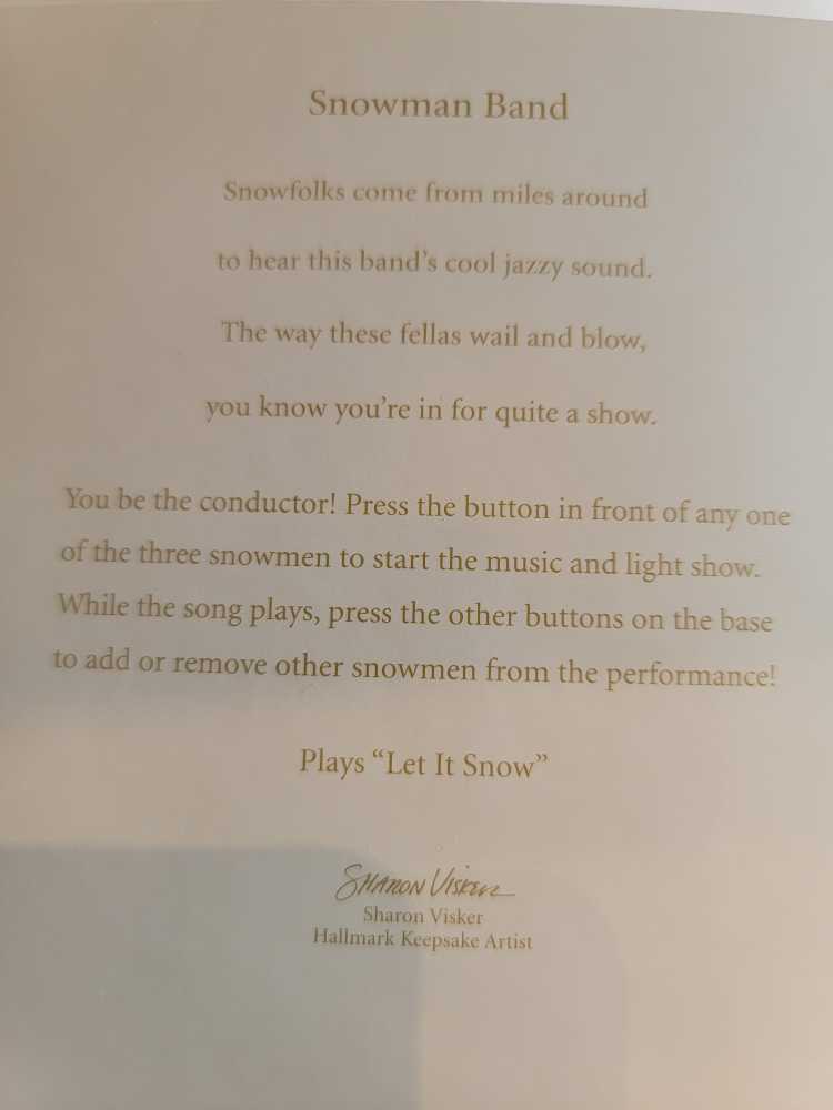 Snowman Band - Magic Light And Sound (New Magic) ornament collectible [Barcode 795902086985] - Main Image 3