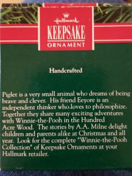 WP - Piglet and Eeyore - Winnie The Pooh Collection (Disney-Winnie The Pooh) ornament collectible [Barcode 070000027451] - Main Image 2