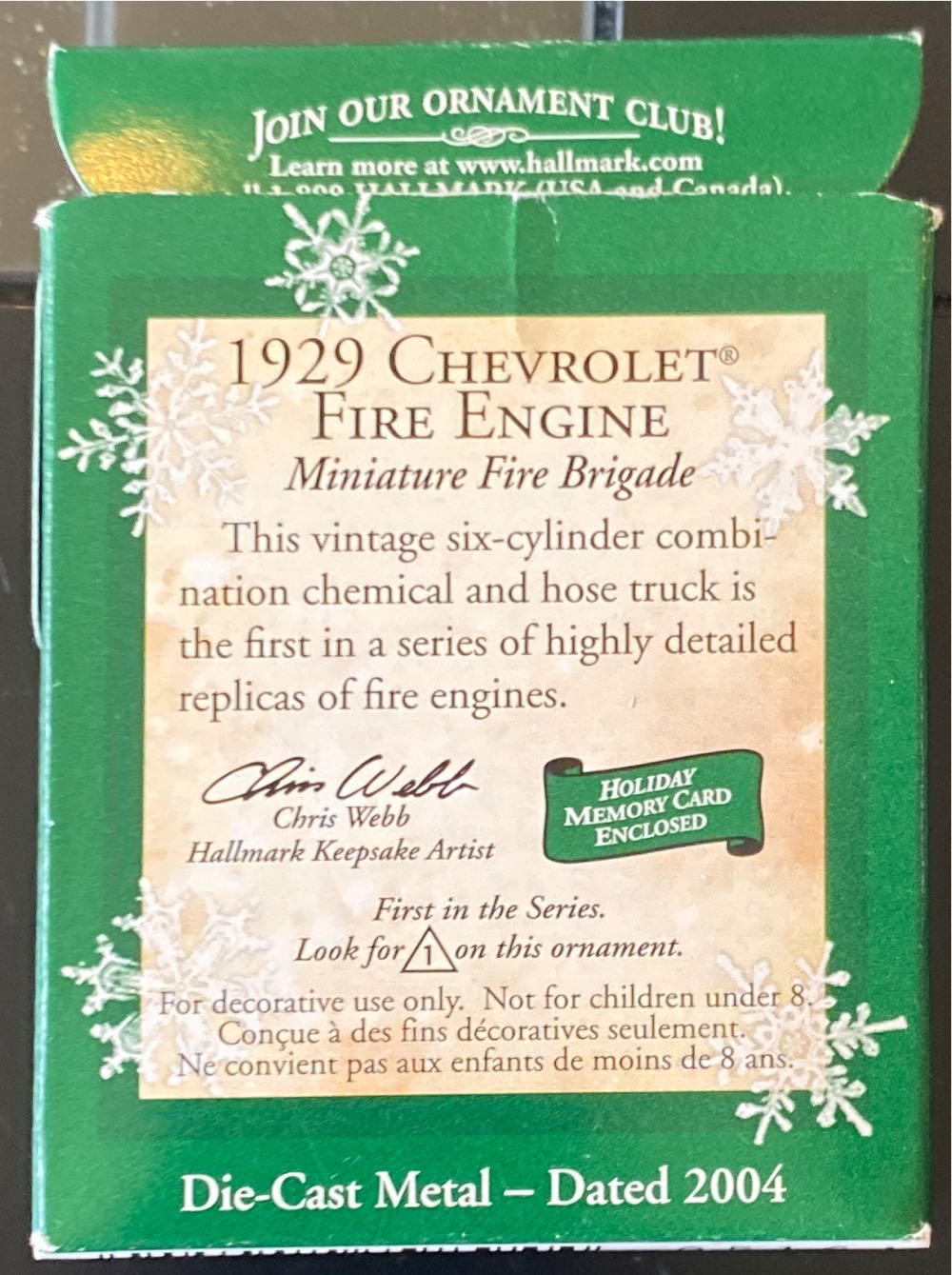 1929 Chevrolet Fire Engine - 1 - Miniature Fire Brigade (Miniature Car) ornament collectible [Barcode 015012798944] - Main Image 2