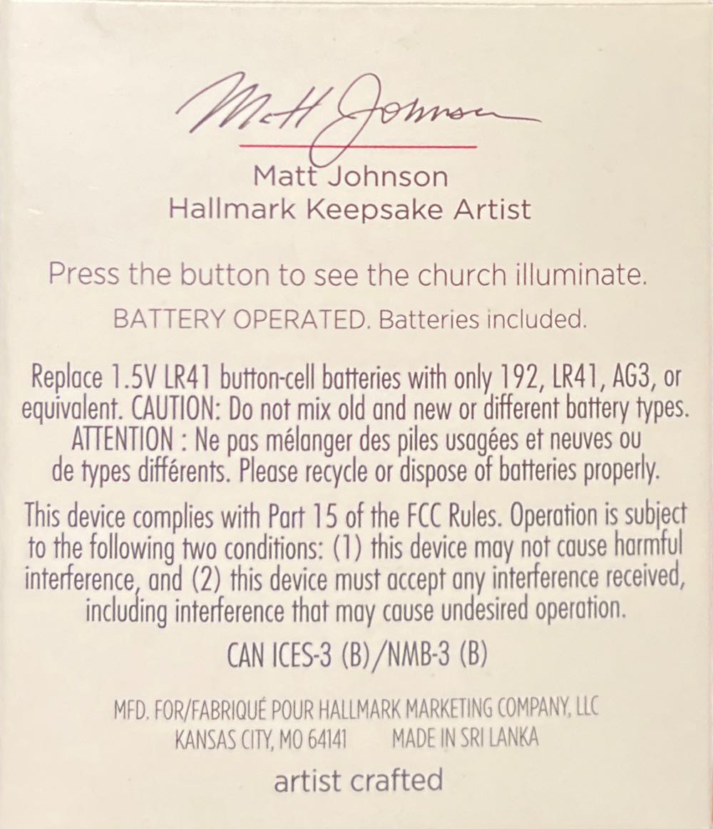 Miniature Little Country Church - Hallmark Keepsake Miniature (MAGIC: Light) ornament collectible [Barcode 763795447244] - Main Image 2