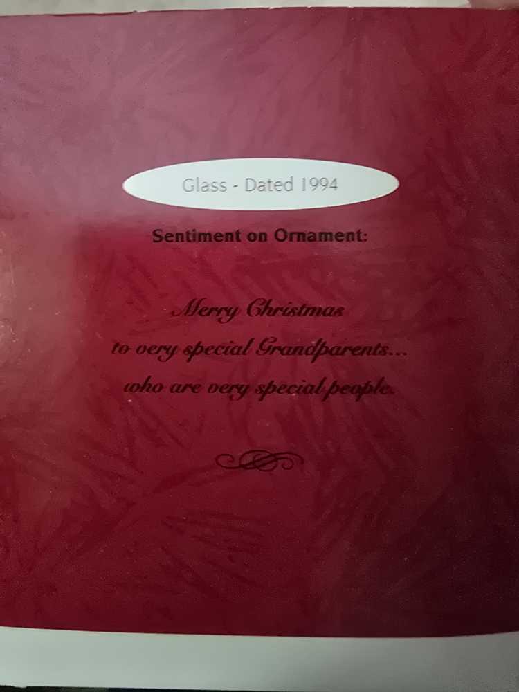 Grandparents 1994 - Grandparents ornament collectible [Barcode 015012171709] - Main Image 2