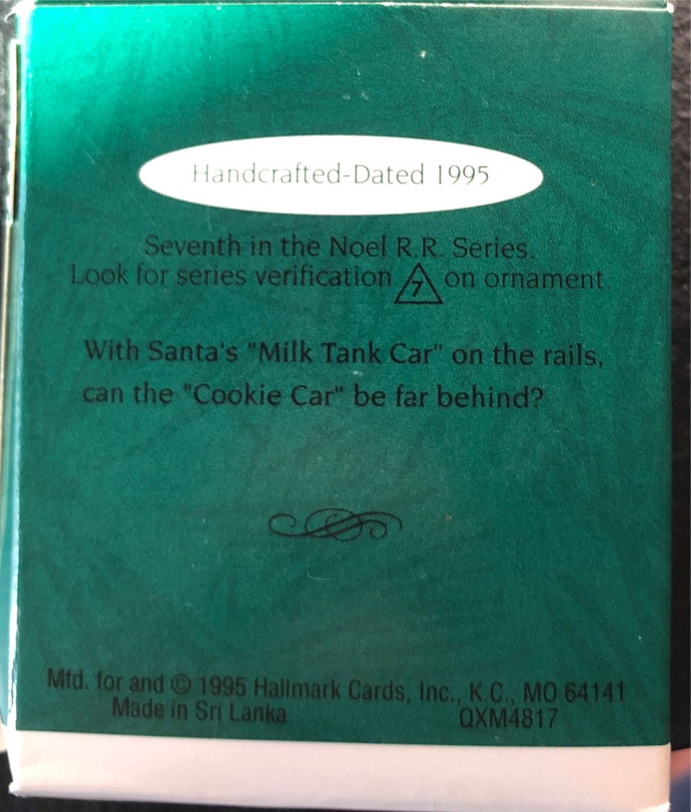 Noel R.R. #7 - Milk Tank Car - Noel R. R. Miniature (Miniature Railroad) ornament collectible [Barcode 015012181258] - Main Image 3