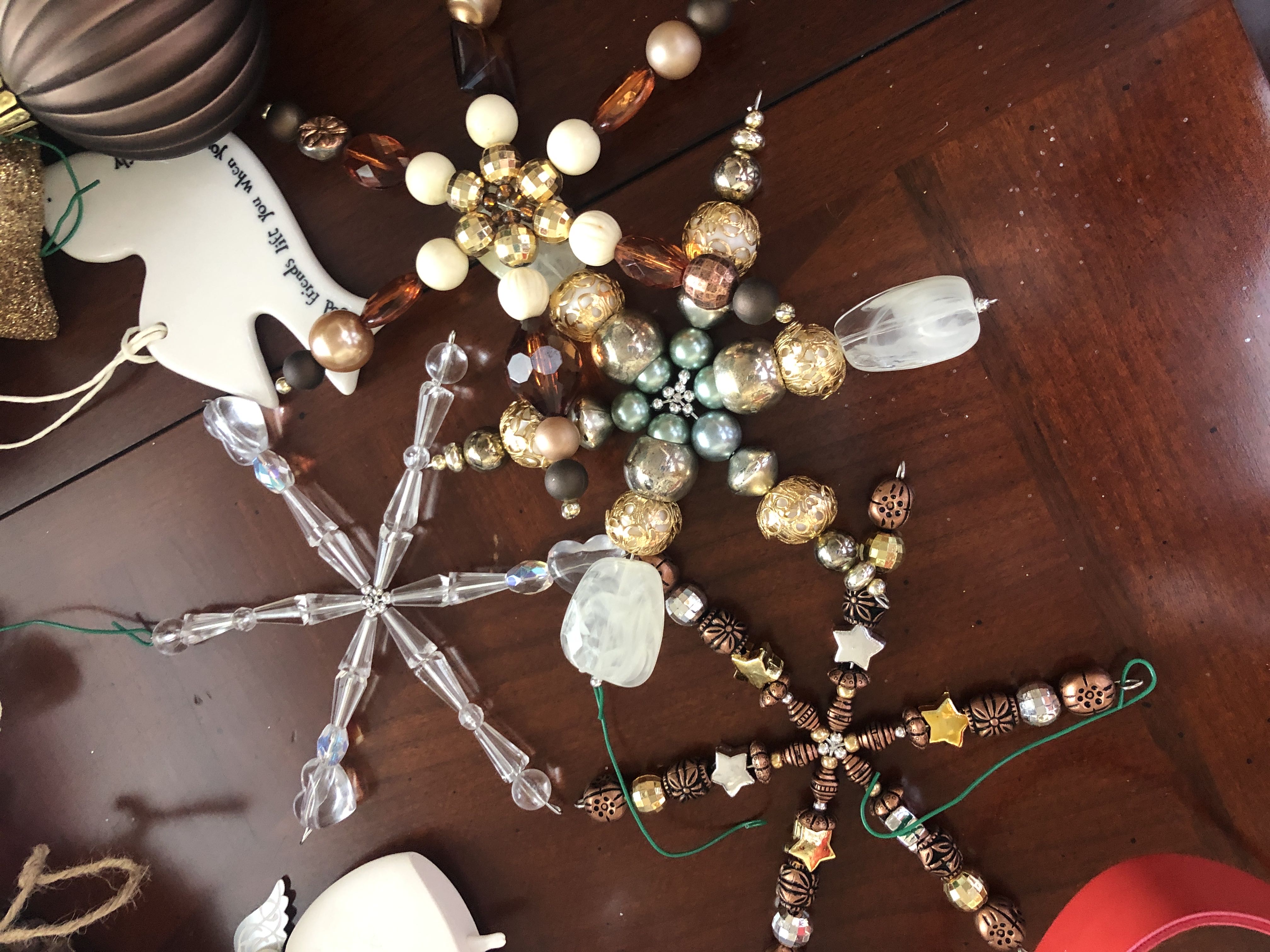 Homemade Beaded Snowflakes  ornament collectible - Main Image 2