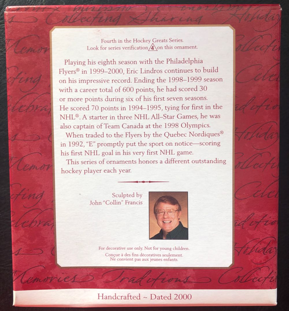 Lindros, Eric - Hockey Greats (Hockey) ornament collectible [Barcode 015012569483] - Main Image 2