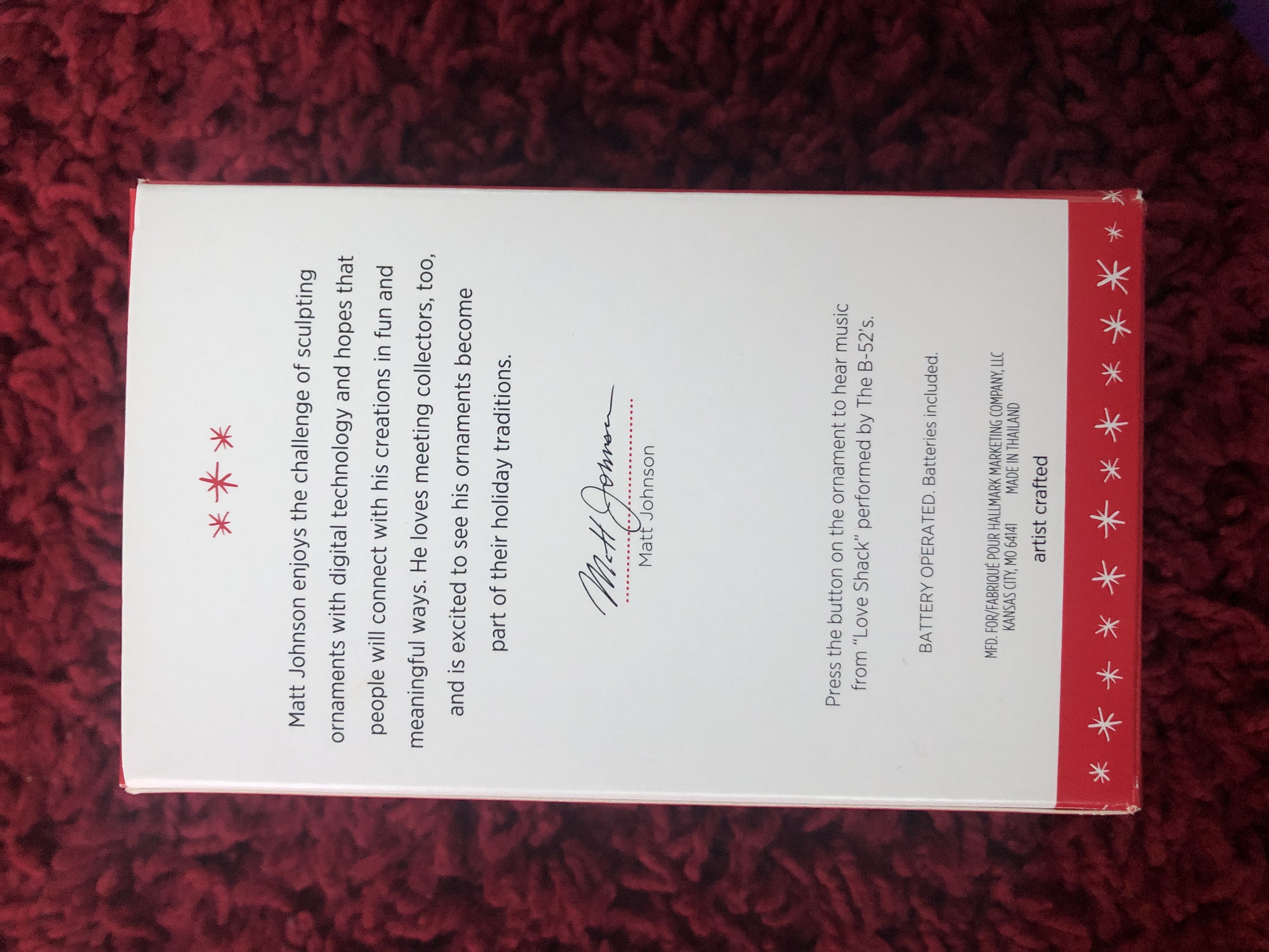 Love Shack - Valentine (Magic-sound) ornament collectible [Barcode 763795051588] - Main Image 3