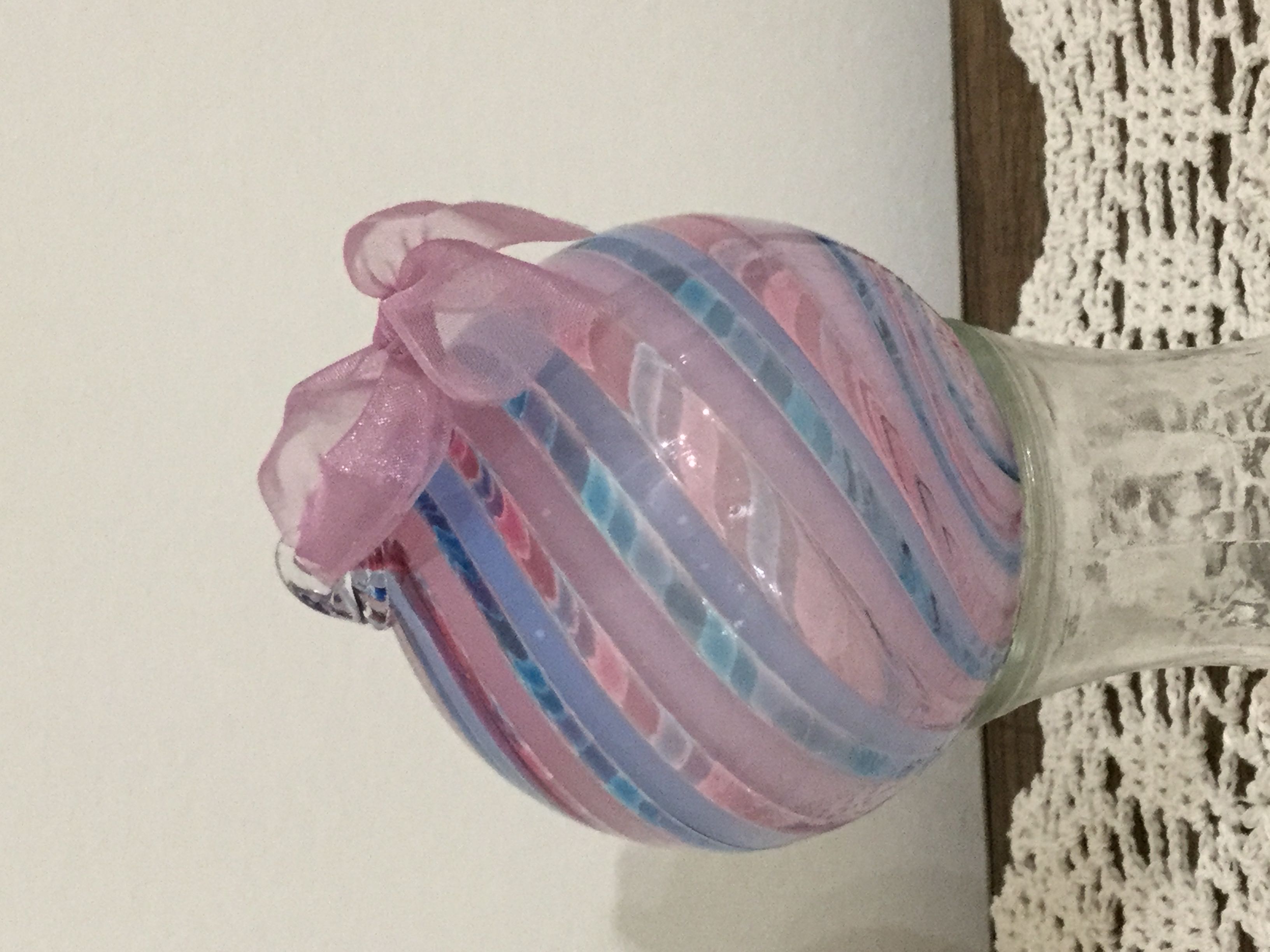 Egyptian Blue egg with Gold & White painted design