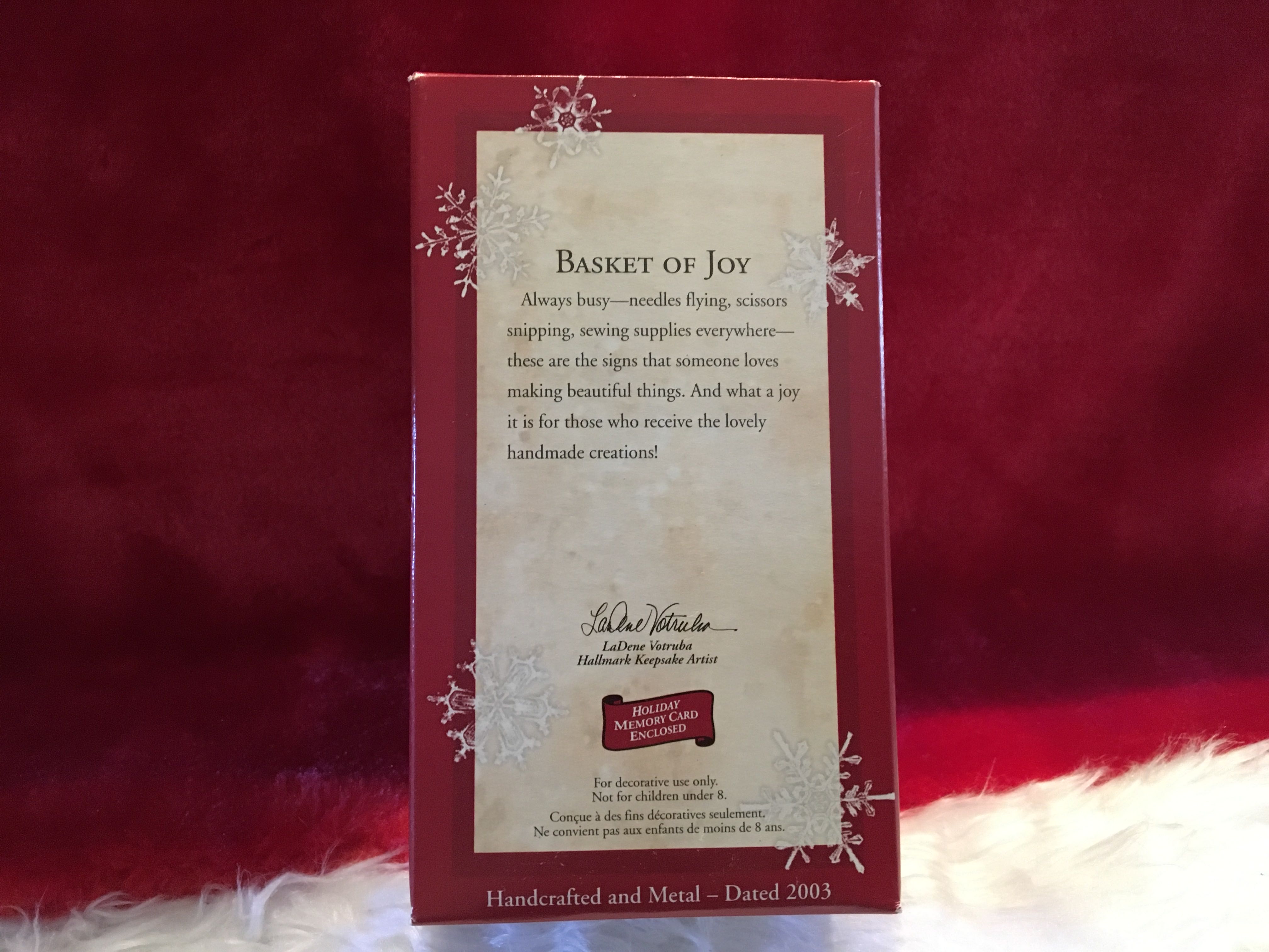 Basket Of Joy - JOY (Sewing) ornament collectible [Barcode 015012736496] - Main Image 2