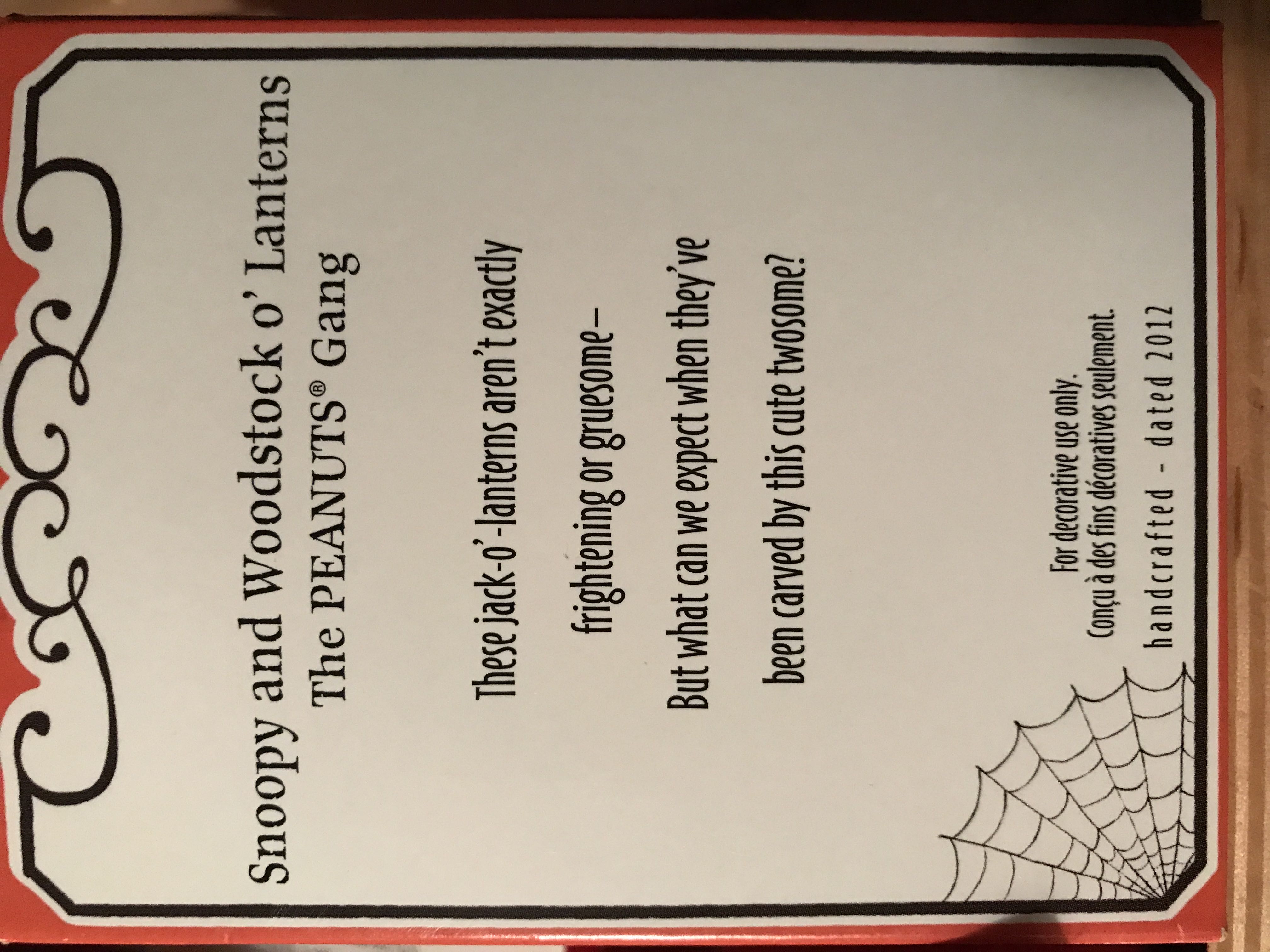 Snoopy And Woodstock o’Lanterns - The Peanuts Gang (Television) ornament collectible [Barcode 795902260378] - Main Image 2