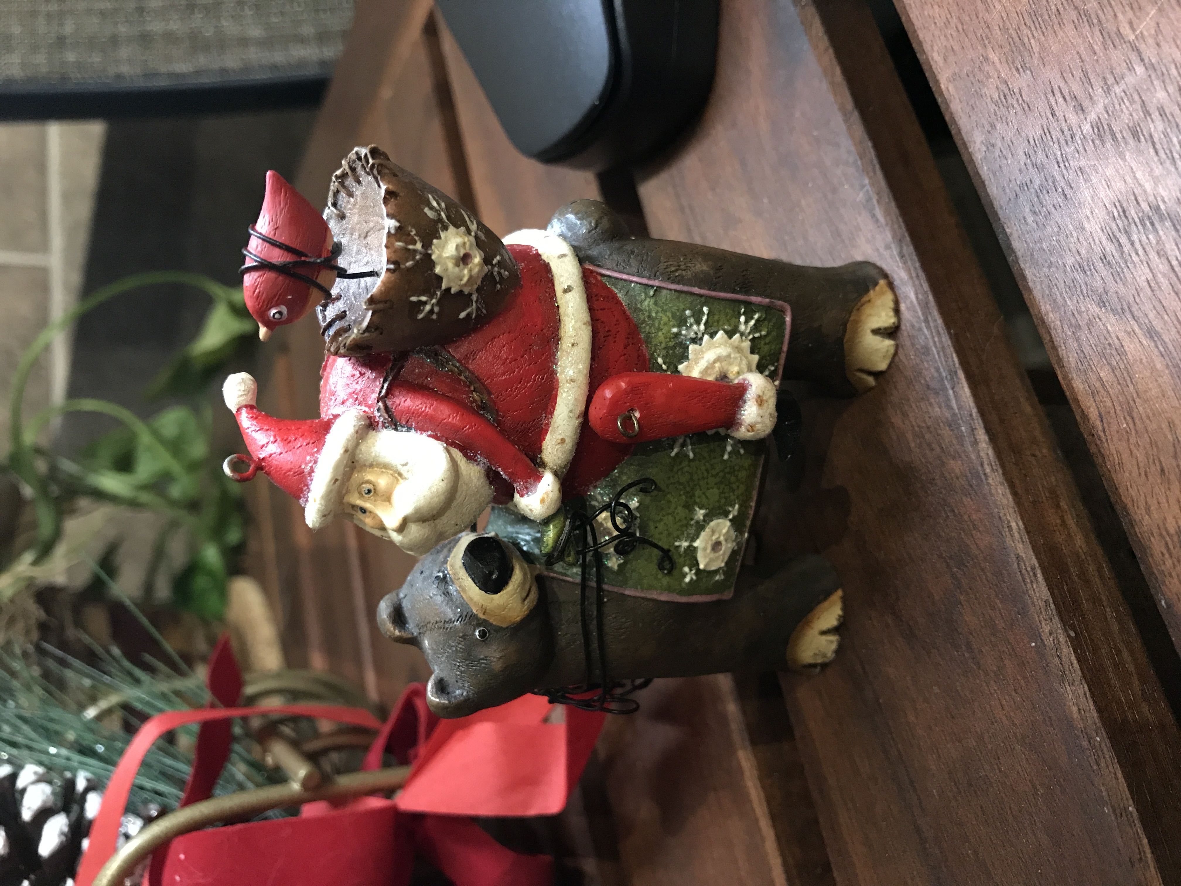 Santa On Bear  ornament collectible - Main Image 1