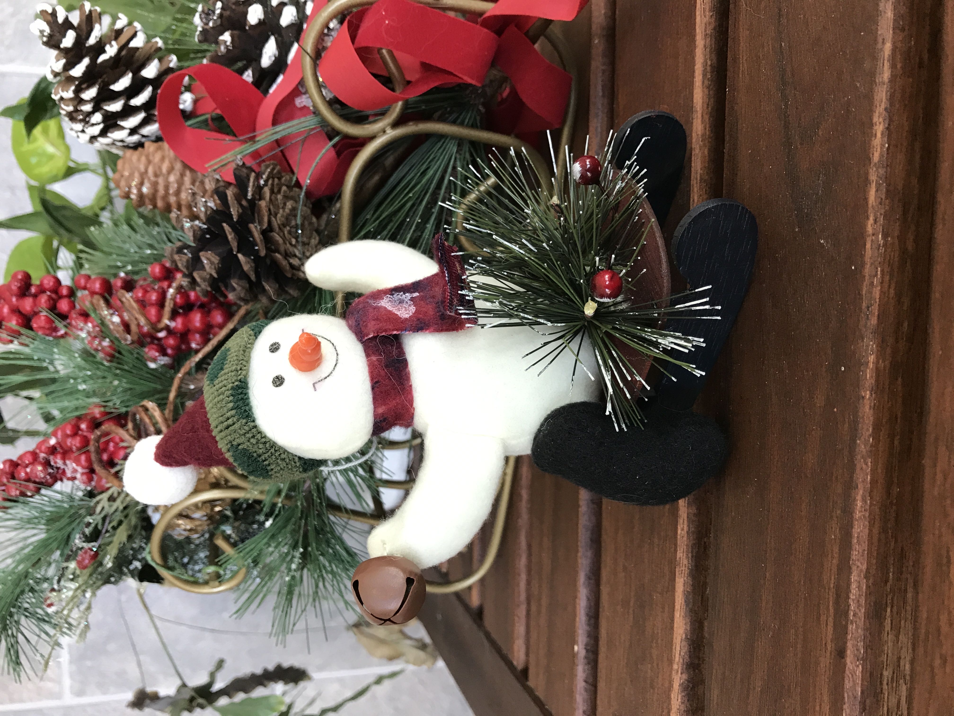 Snowman On Sled  ornament collectible - Main Image 1