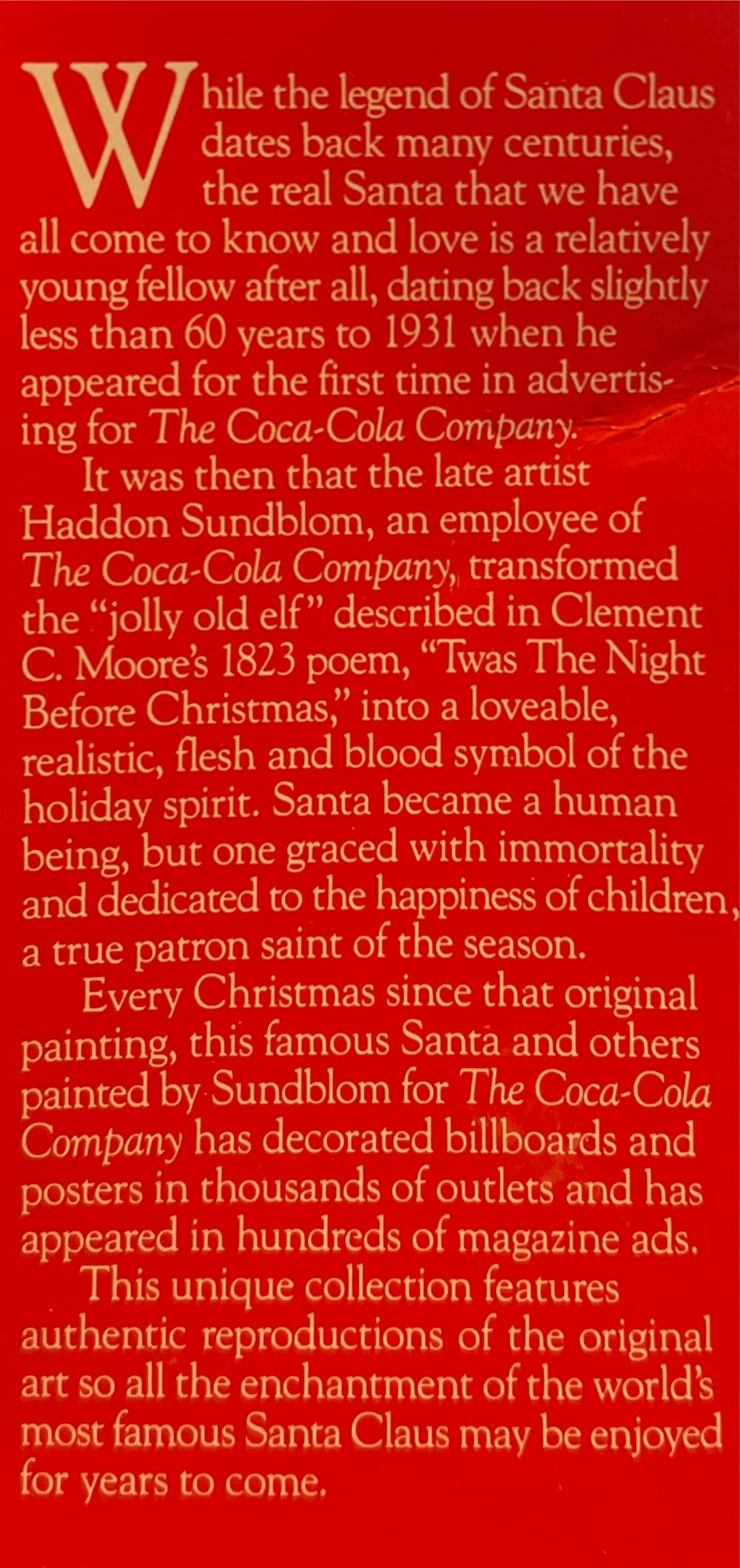 Coca Cola Santa Claus 1961 - Sshhh! - Trim-A-Tree Collection (Coca-Cola Santa Claus) ornament collectible [Barcode 715429091019] - Main Image 4