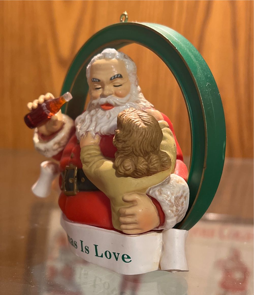 1938 - Santa with Girl (“Christmas is Love”) - Trim-A-Tree Collection (Coca-Cola Santa Claus) ornament collectible [Barcode 715429091019] - Main Image 3
