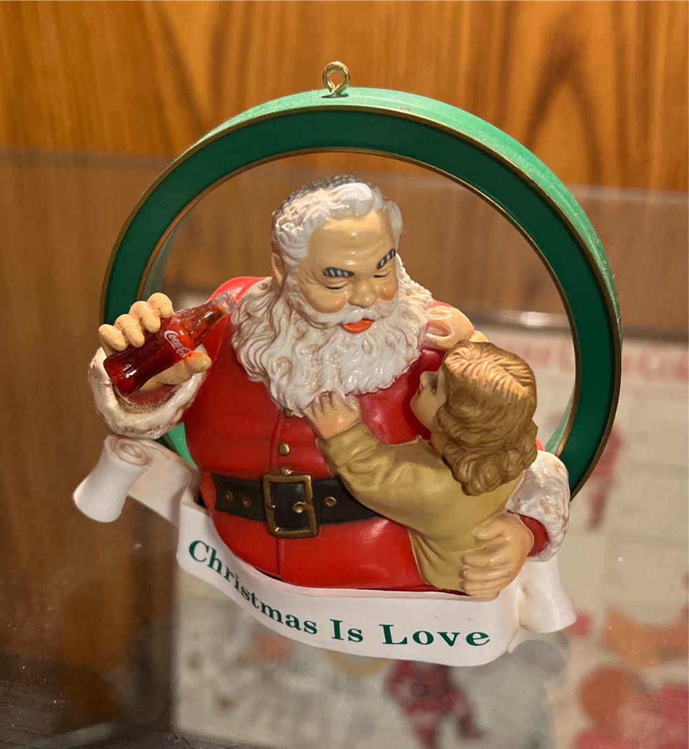 1938 - Santa with Girl (“Christmas is Love”) - Trim-A-Tree Collection (Coca-Cola Santa Claus) ornament collectible [Barcode 715429091019] - Main Image 4
