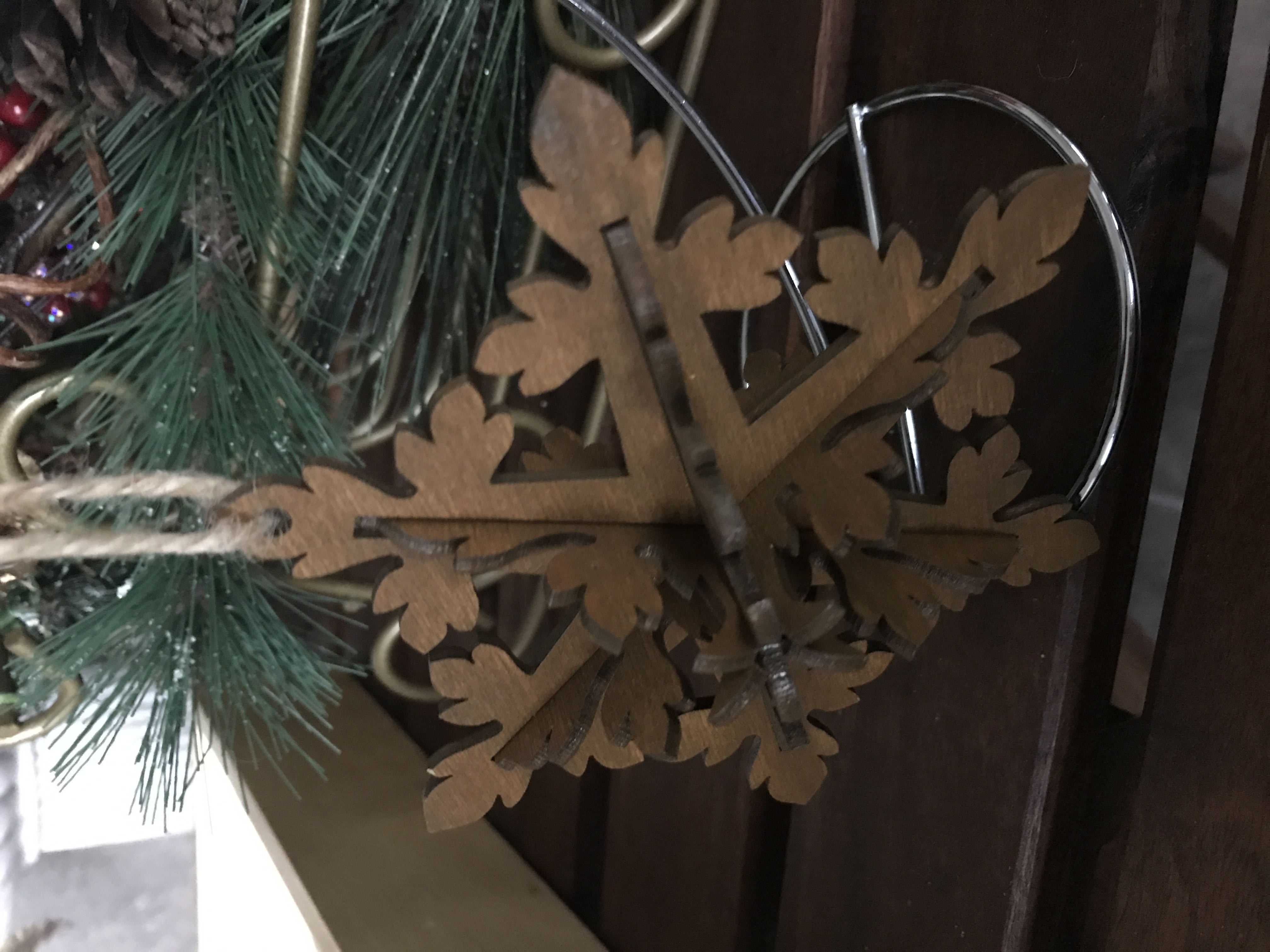 Wooden Snowflake #1  ornament collectible - Main Image 2