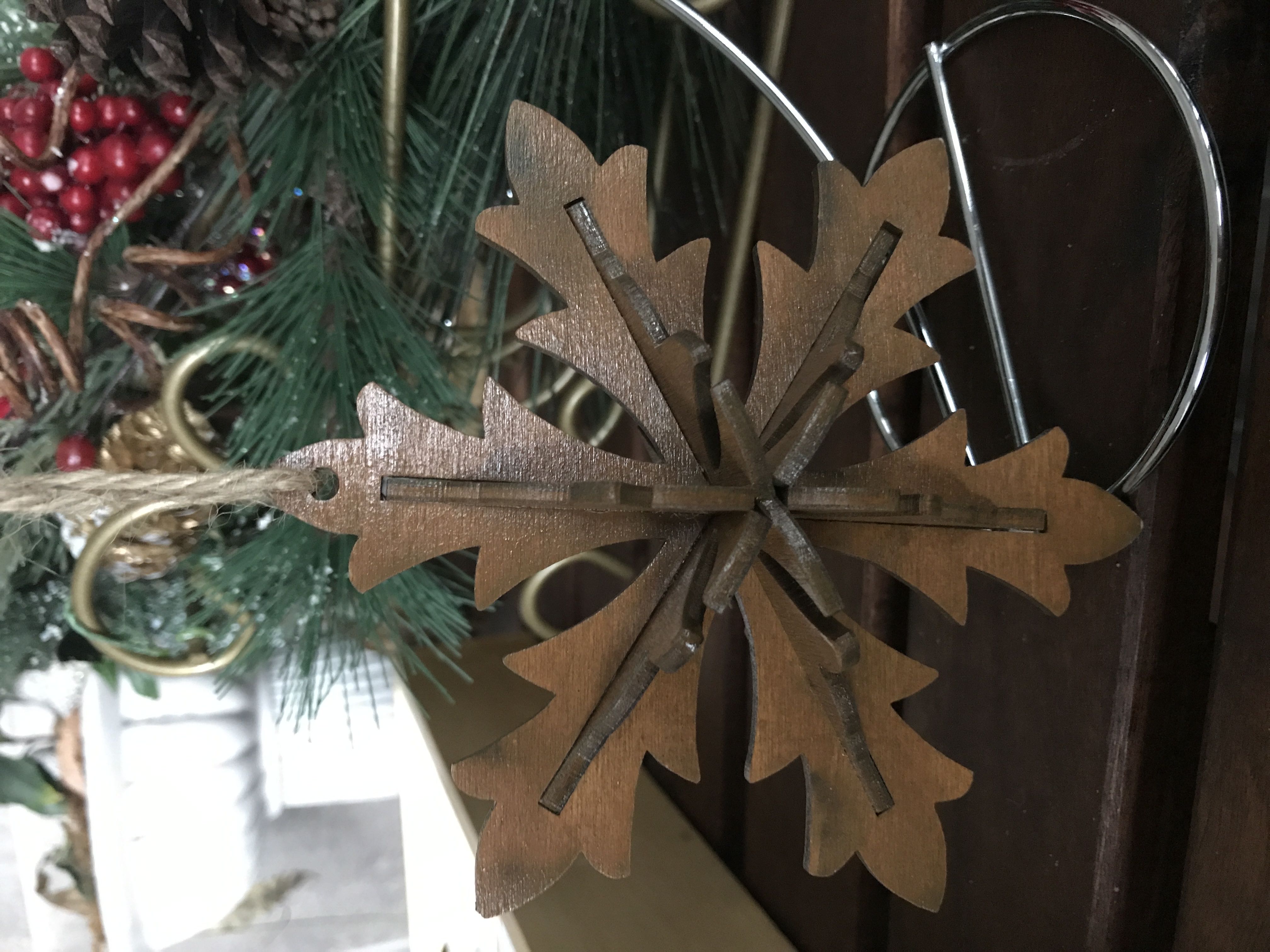 Wooden Snowflake #2  ornament collectible - Main Image 2