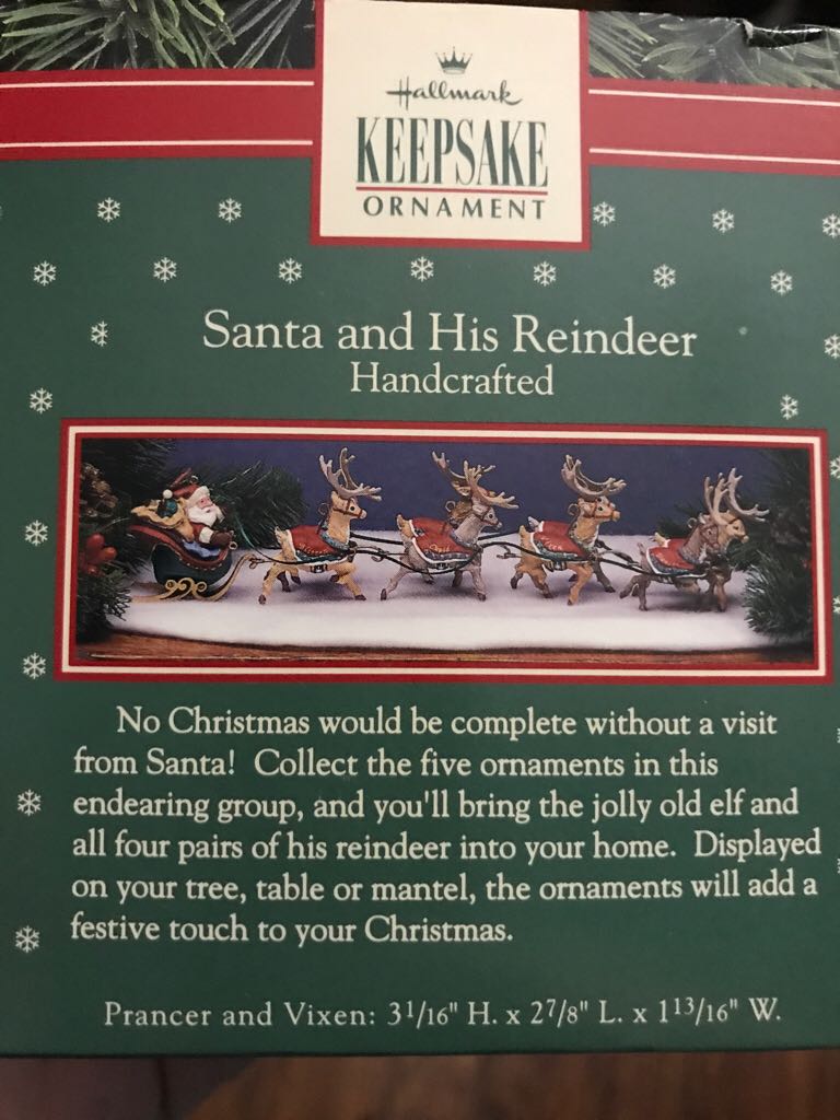 Santa And His Reindeer #2 - Prancer And Vixen - Santa And His Reindeer (Santa And Reindeer) ornament collectible [Barcode 015012007251] - Main Image 2