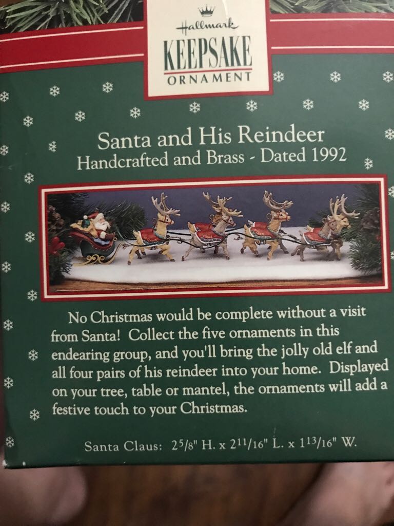 Santa And His Reindeer - Santa Claus - Santa And His Reindeer (Santa And His Reindeer Collection) ornament collectible [Barcode 015012007282] - Main Image 2
