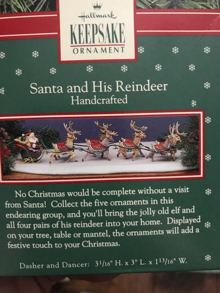Santa And His Reindeer #1 - Dasher And Dancer - Santa And His Reindeer (Santa And His Reindeer Collection) ornament collectible [Barcode 015012007244] - Main Image 2