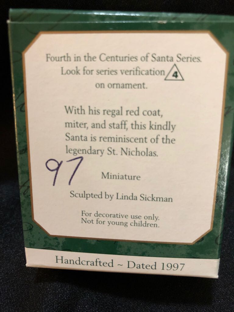 Miniature Centuries Of Santa #4 (1997) - Centuries Of Santa Miniatures (Santa, Mini) ornament collectible [Barcode 015012375206] - Main Image 2