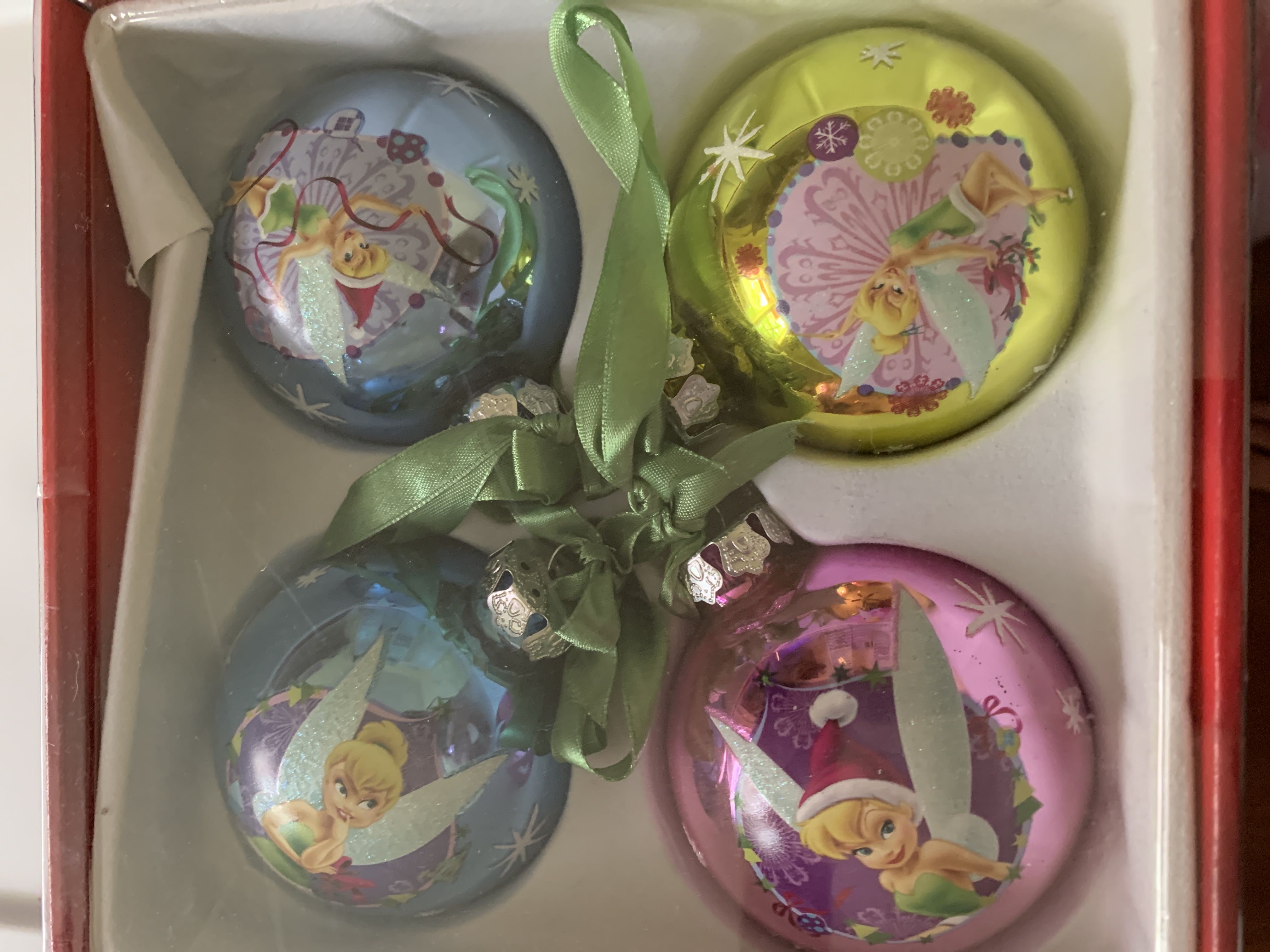 White ball with painted Pink  Roses & Gold glitte