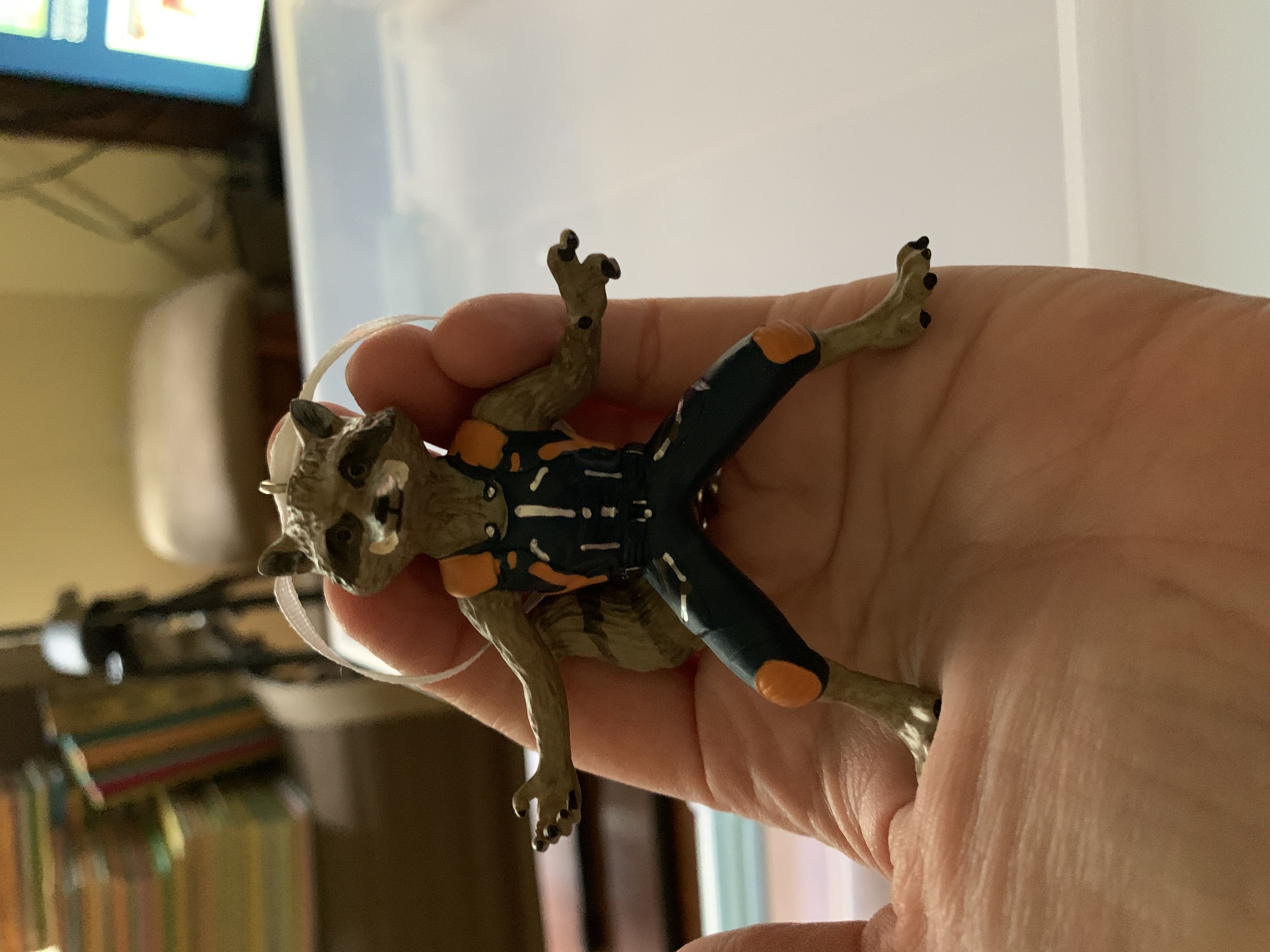 Egyptian Clear lattice cut Teapot with Red striped handle & spout