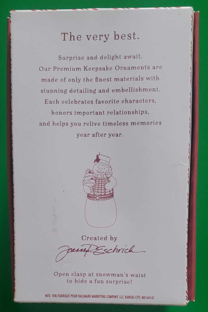 Limoges Snowman 2019 - Snowman (Snowman) ornament collectible [Barcode 763795463794] - Main Image 2