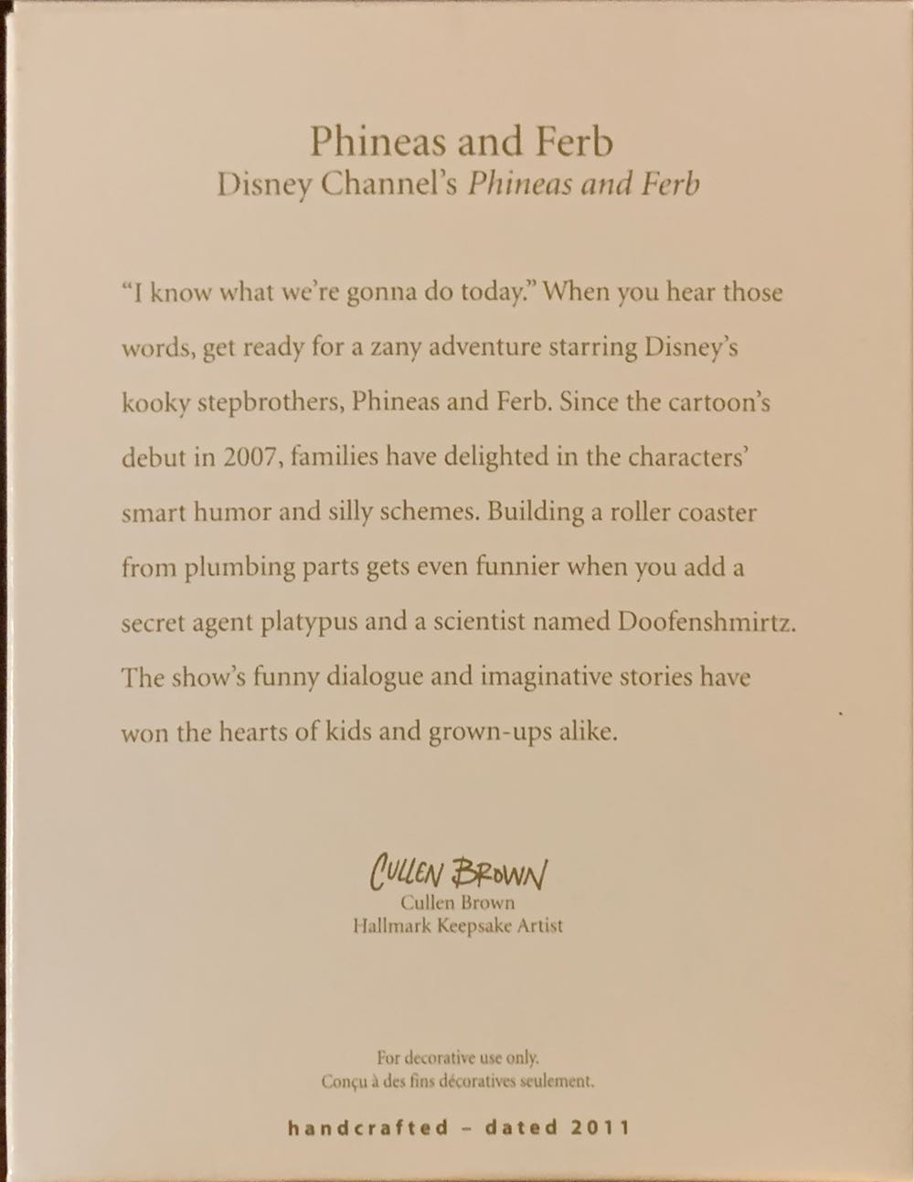 Phineas and Ferb - Phineas and Ferb (Disney) ornament collectible [Barcode 795902211882] - Main Image 2