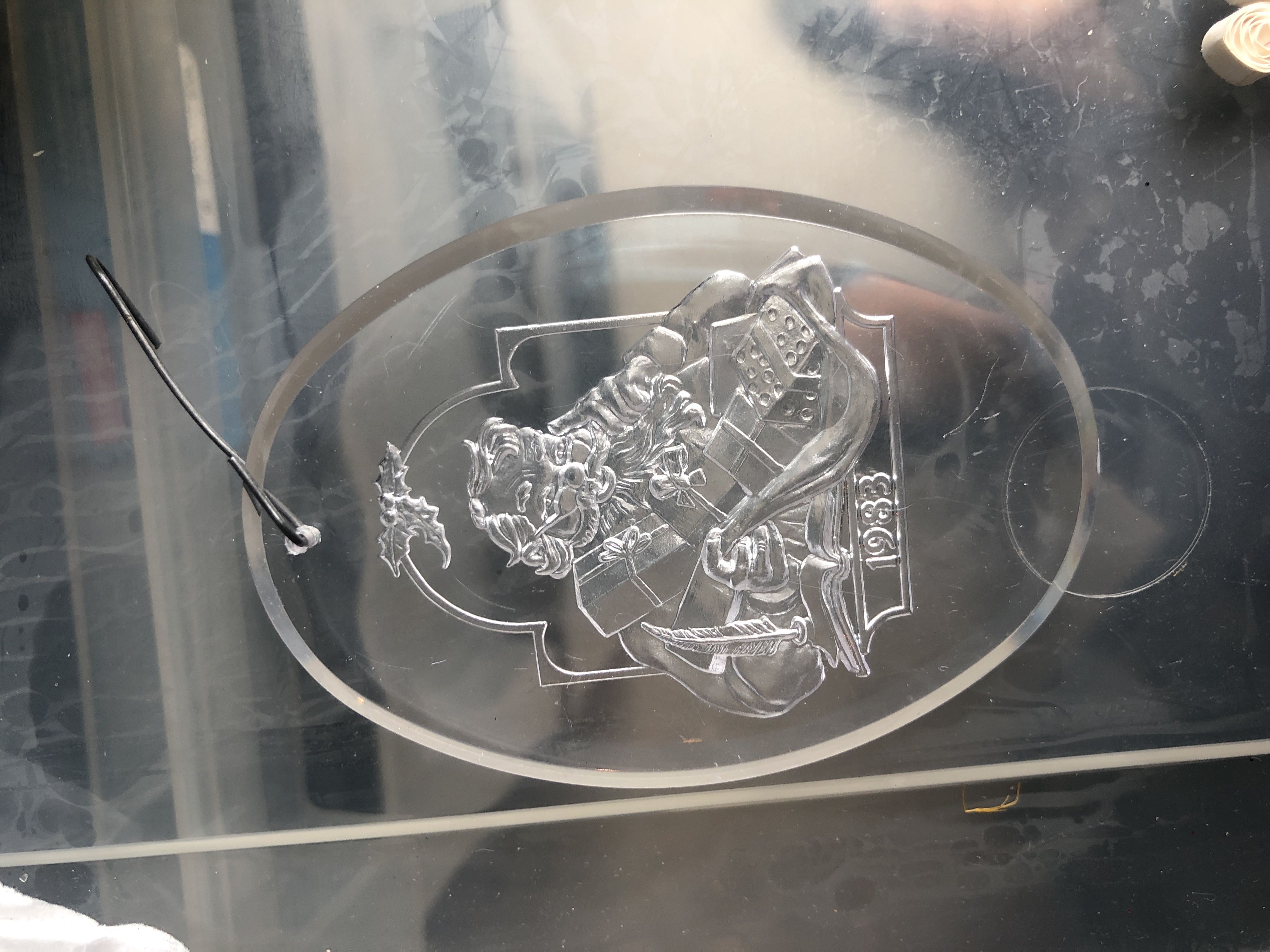 Clear Plastic Santa 1988  ornament collectible - Main Image 1