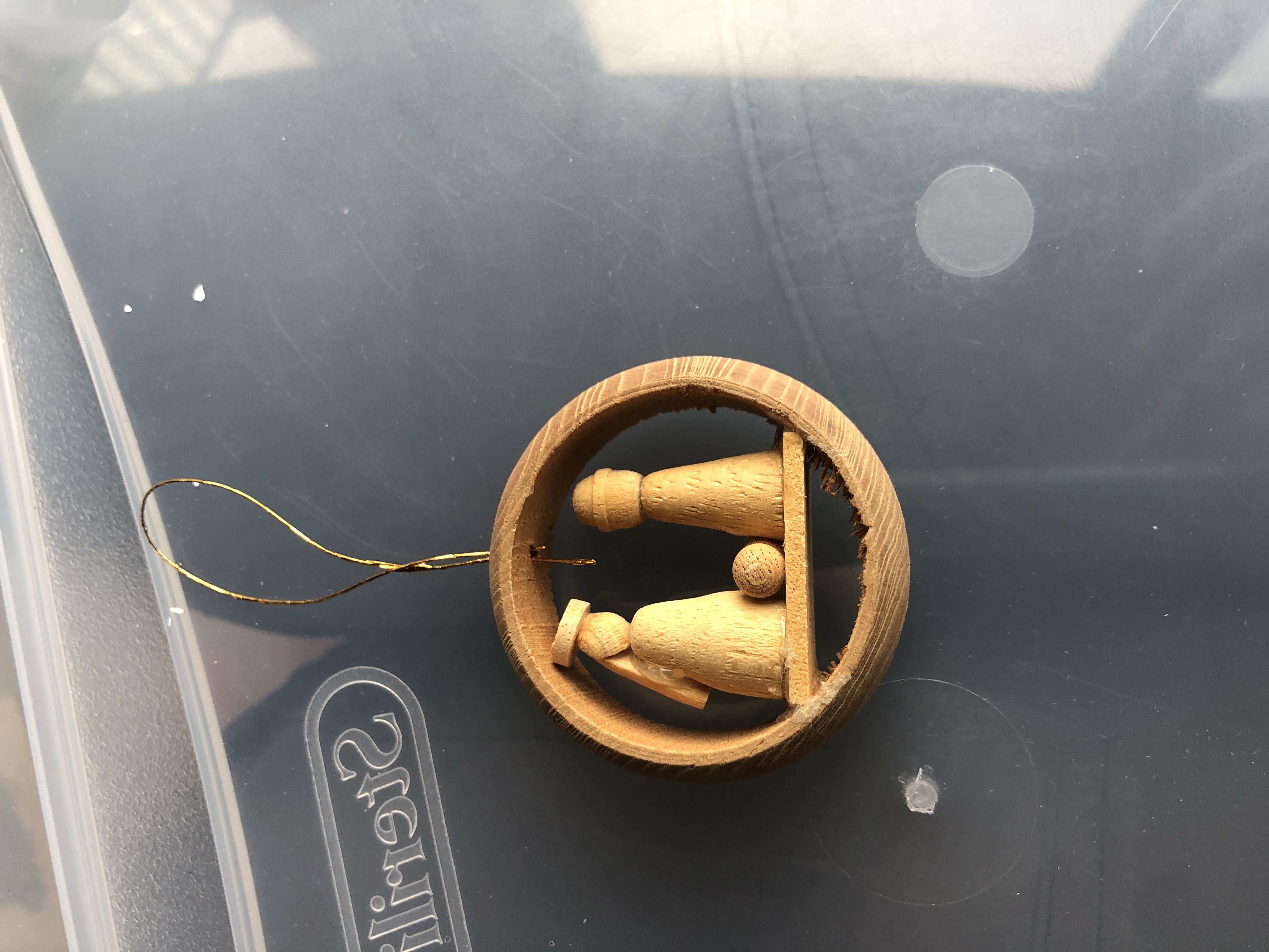 Angel Snowman With Twig Halo And Brown Wings