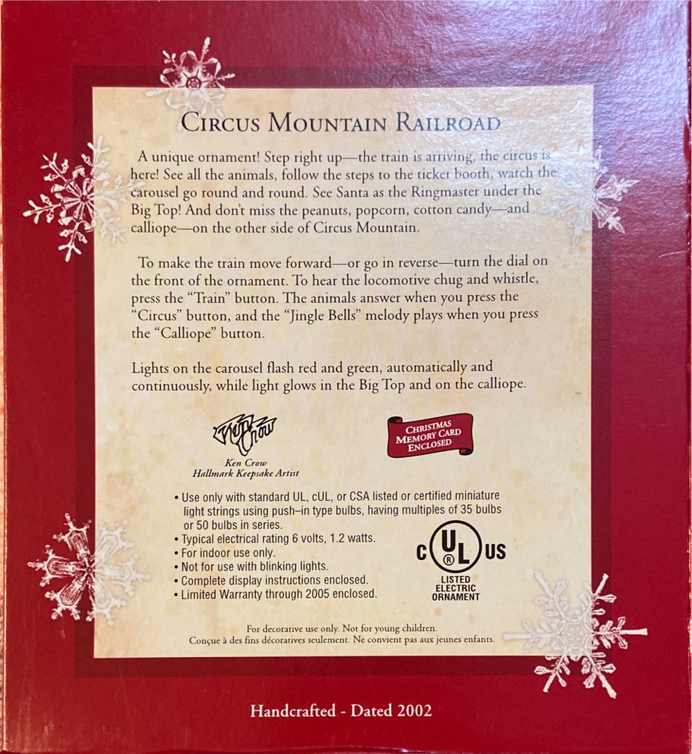 Circus Mountain Railroad - Train (Trains) ornament collectible [Barcode 015012667295] - Main Image 2