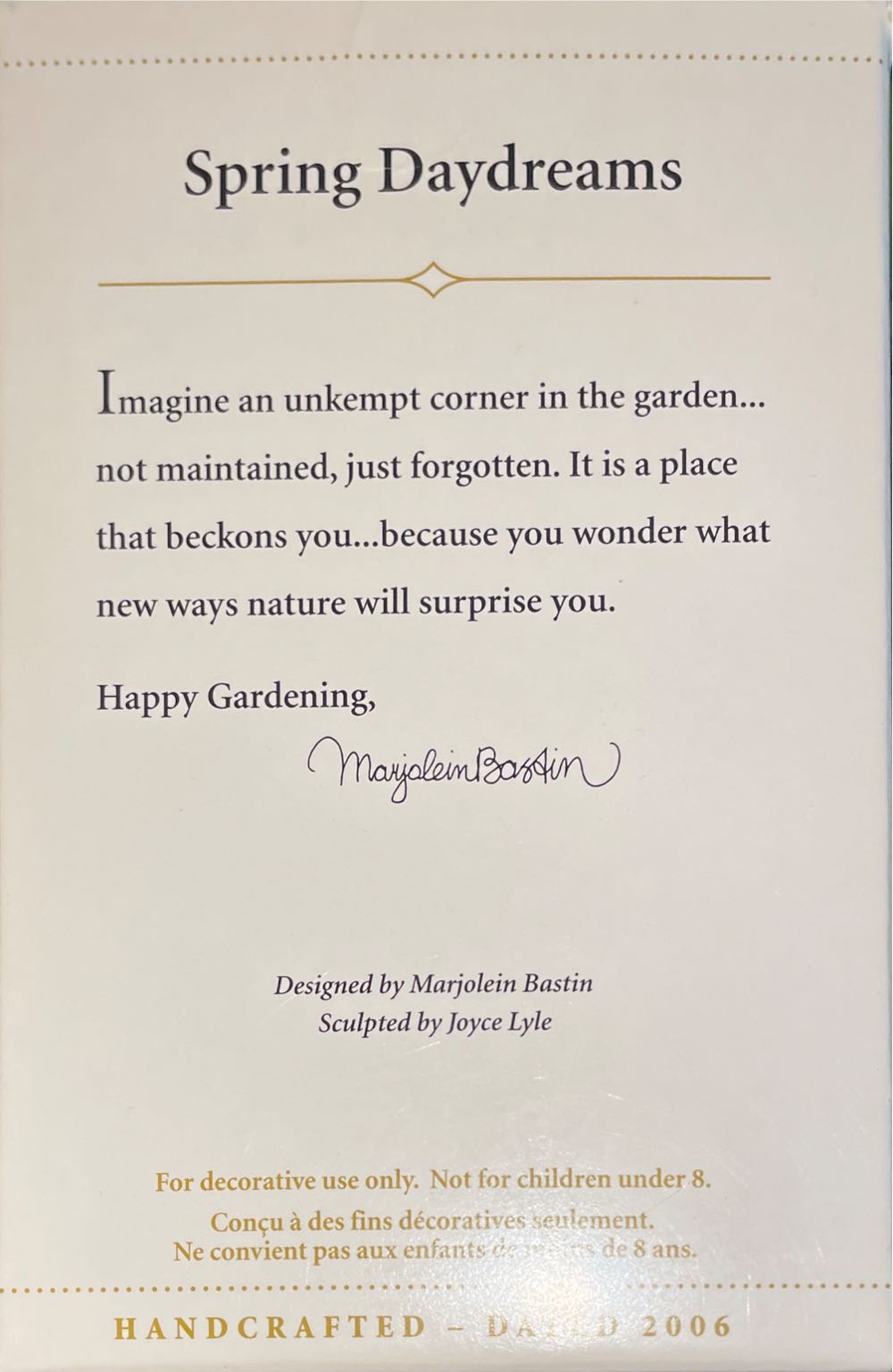 Spring Daydreams - Natures Sketchbook (Marjolein Bastin) ornament collectible [Barcode 015012904413] - Main Image 2