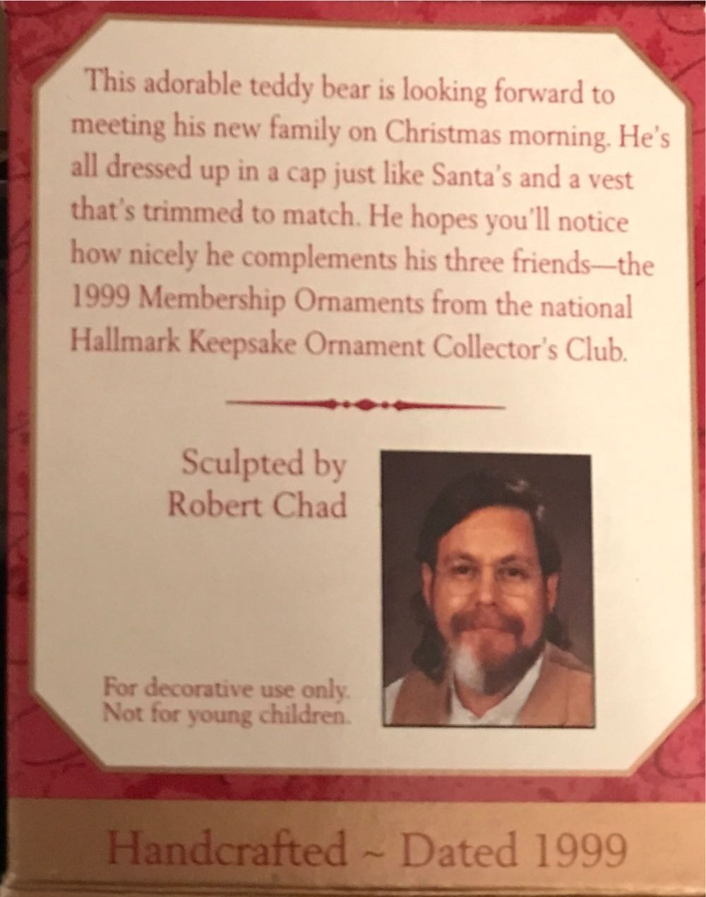 Waiting For A Hug - Keepsake Ornament Collector’s Club (Teddy Bear) ornament collectible - Main Image 2